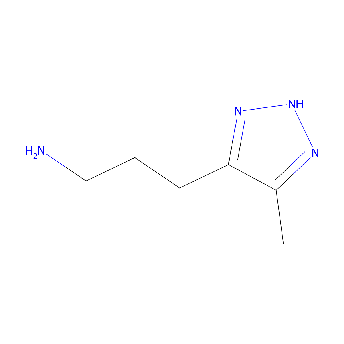 3-(5-methyl-2H-1,2,3-triazol-4-yl)propan-1-amine molecular structure, CAS 1368362-46-2