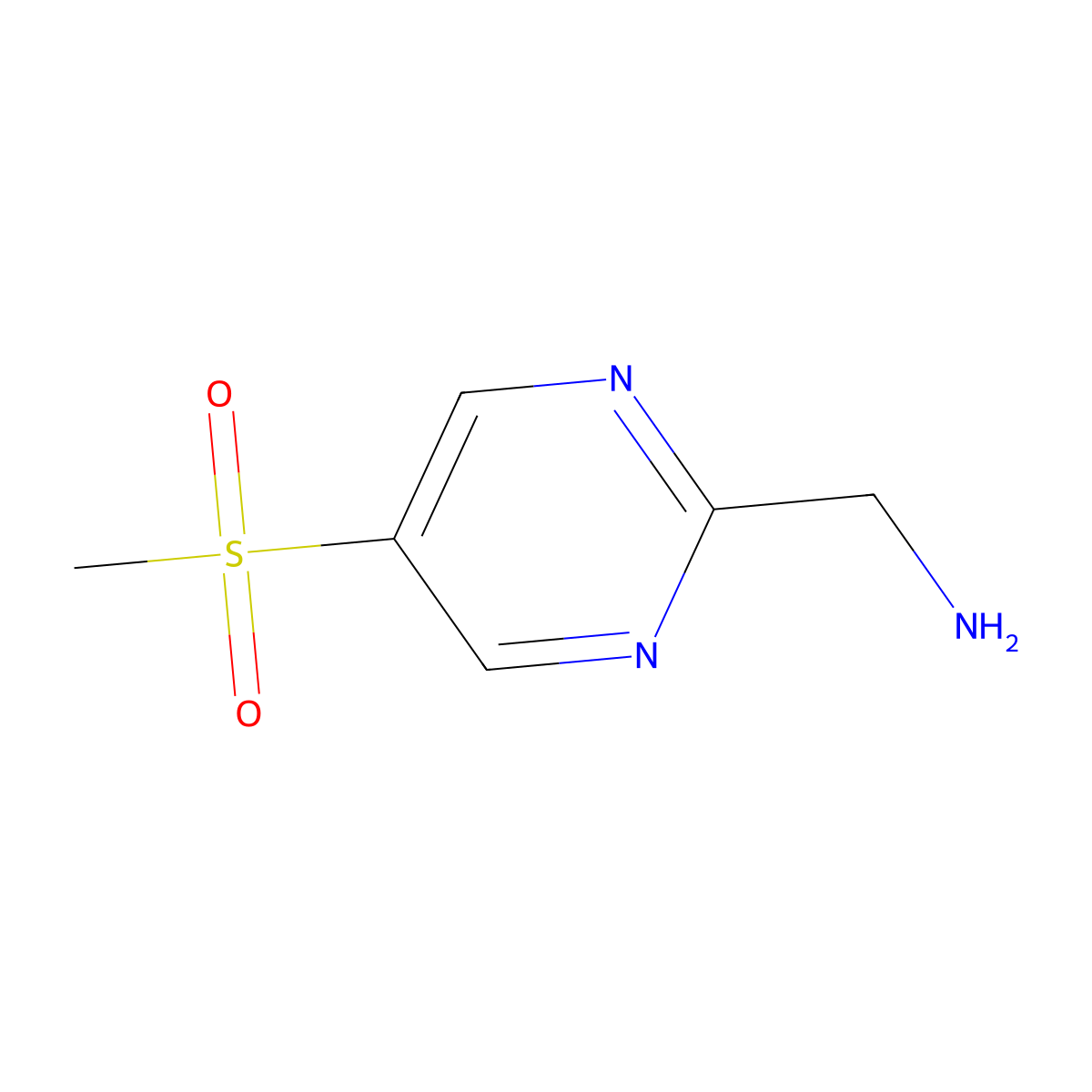 1-(5-Methanesulfonylpyrimidin-2-yl)methanamine molecular structure, CAS 1368362-51-9