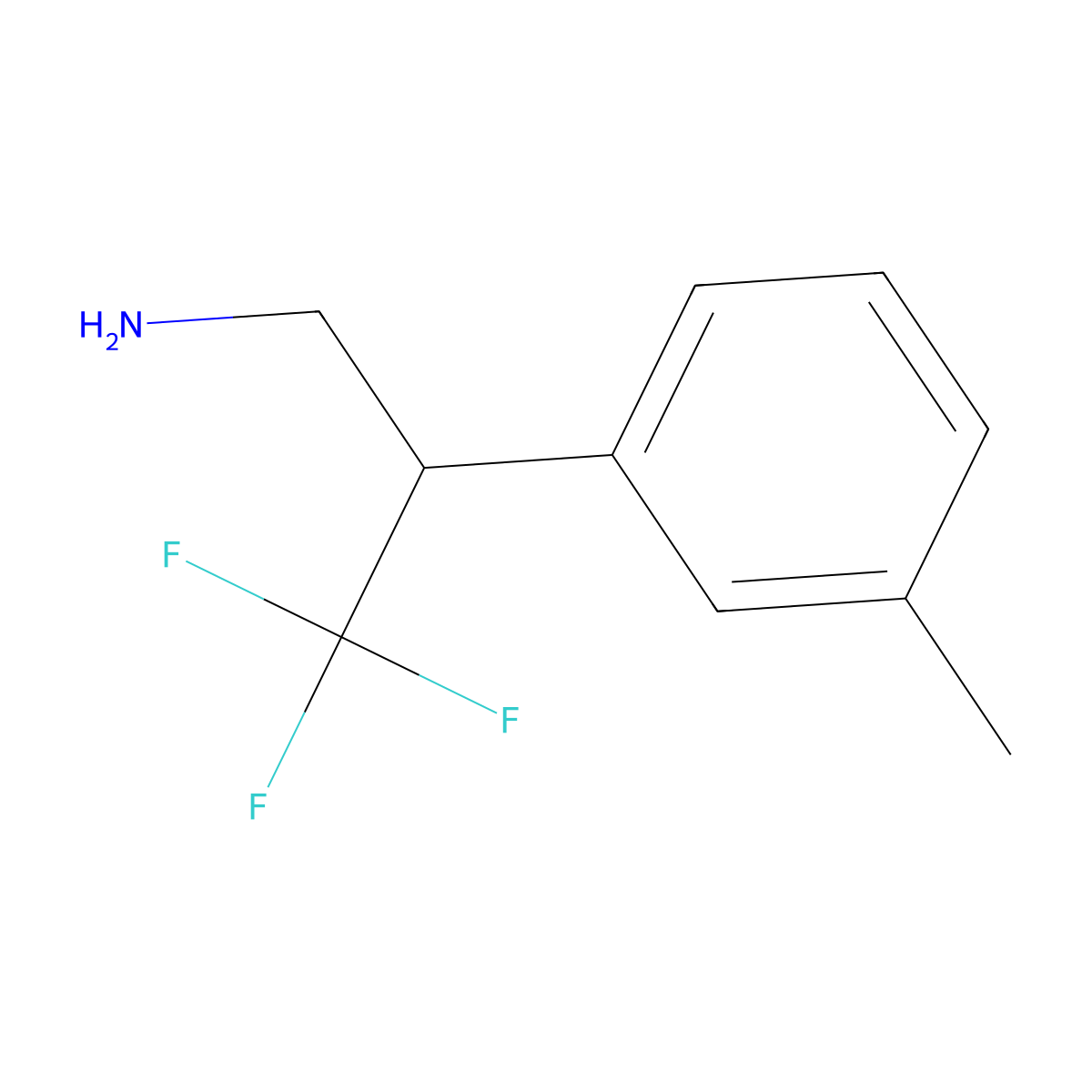 3,3,3-Trifluoro-2-(m-tolyl)propan-1-amine molecular structure, CAS 1368363-48-7