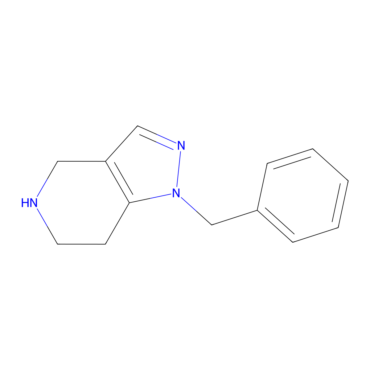 1-benzyl-1H,4H,5H,6H,7H-pyrazolo[4,3-c]pyridine molecular structure, CAS 1368364-62-8