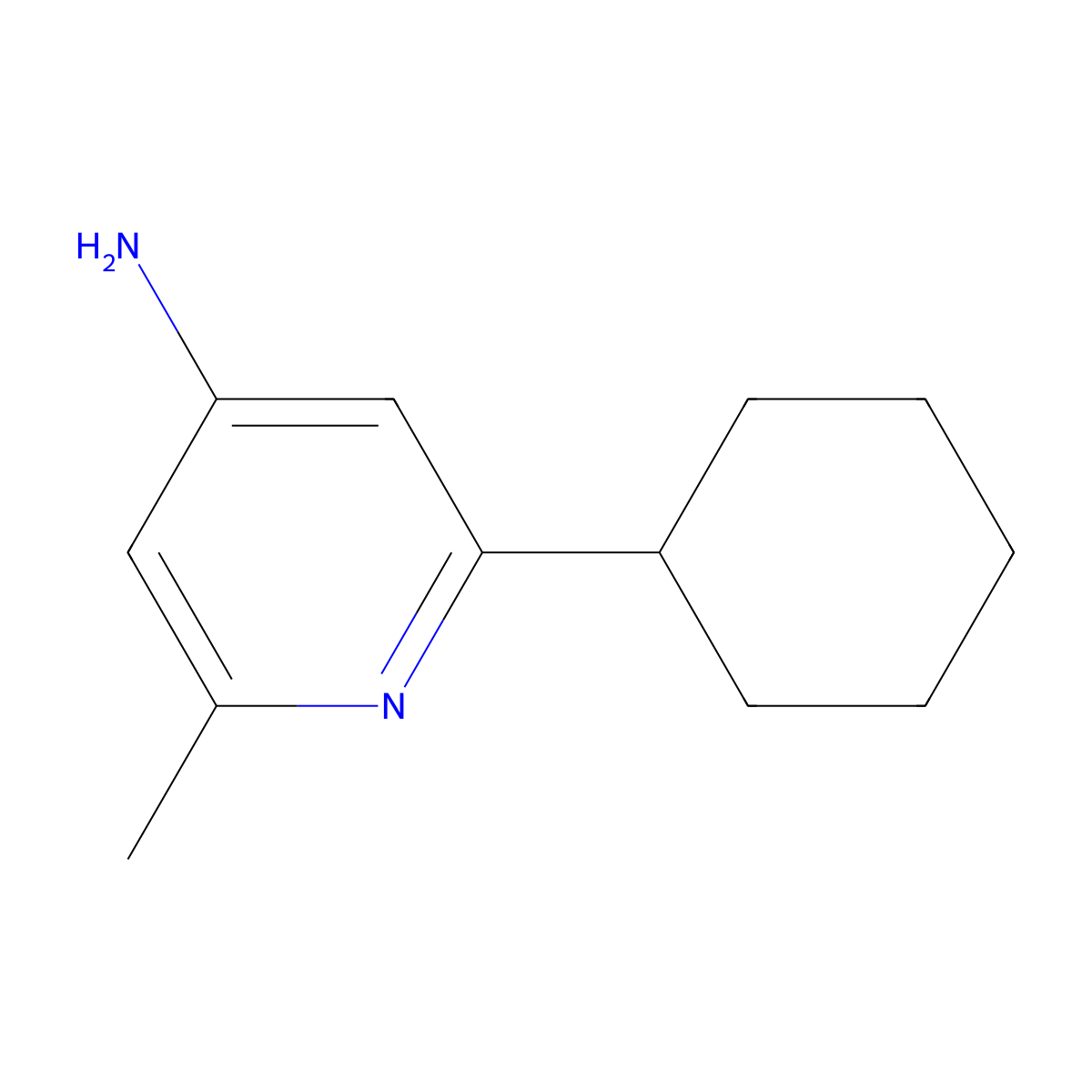 2-Cyclohexyl-6-methylpyridin-4-amine molecular structure, CAS 1368364-98-0
