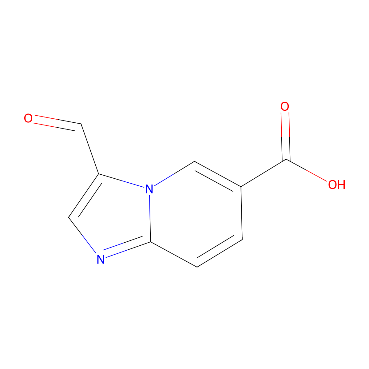 3-Formylimidazo[1,2-a]pyridine-6-carboxylic acid molecular structure, CAS 1368366-39-5