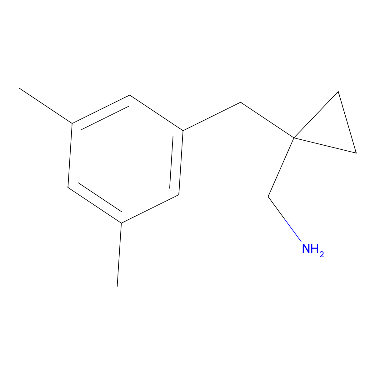 (1-(3,5-Dimethylbenzyl)cyclopropyl)methanamine molecular structure, CAS 1368367-26-3