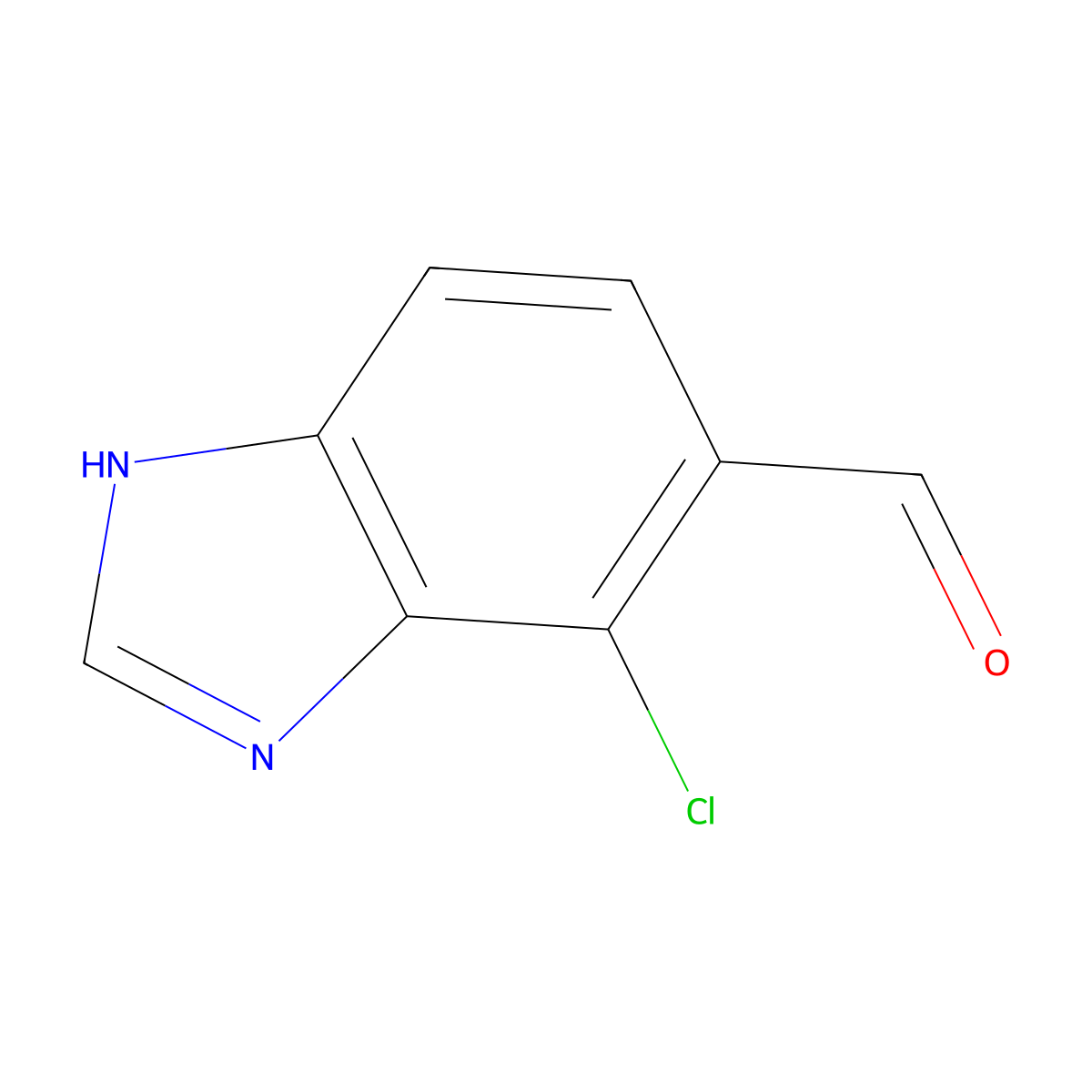 4-chloro-1H-1,3-benzodiazole-5-carbaldehyde molecular structure, CAS 1368370-64-2