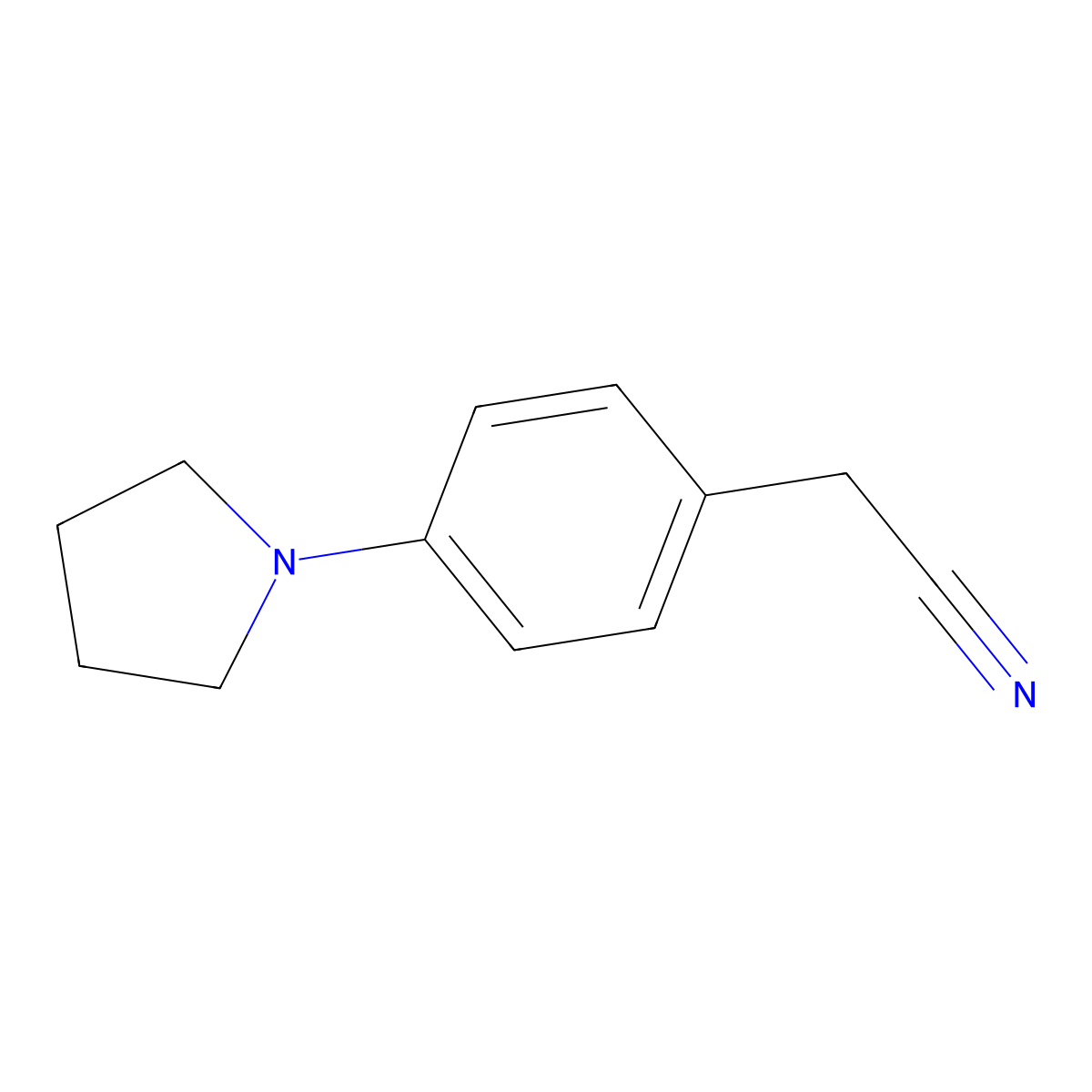 2-(4-(Pyrrolidin-1-yl)phenyl)acetonitrile molecular structure, CAS 1368373-16-3