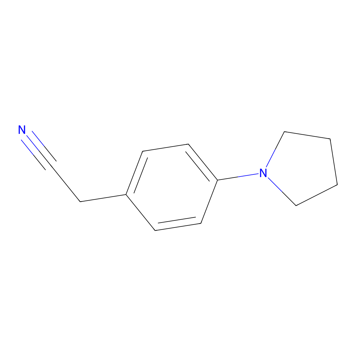 2-(4-(Pyrrolidin-1-yl)phenyl)acetonitrile molecular structure, CAS 1368373-16-3