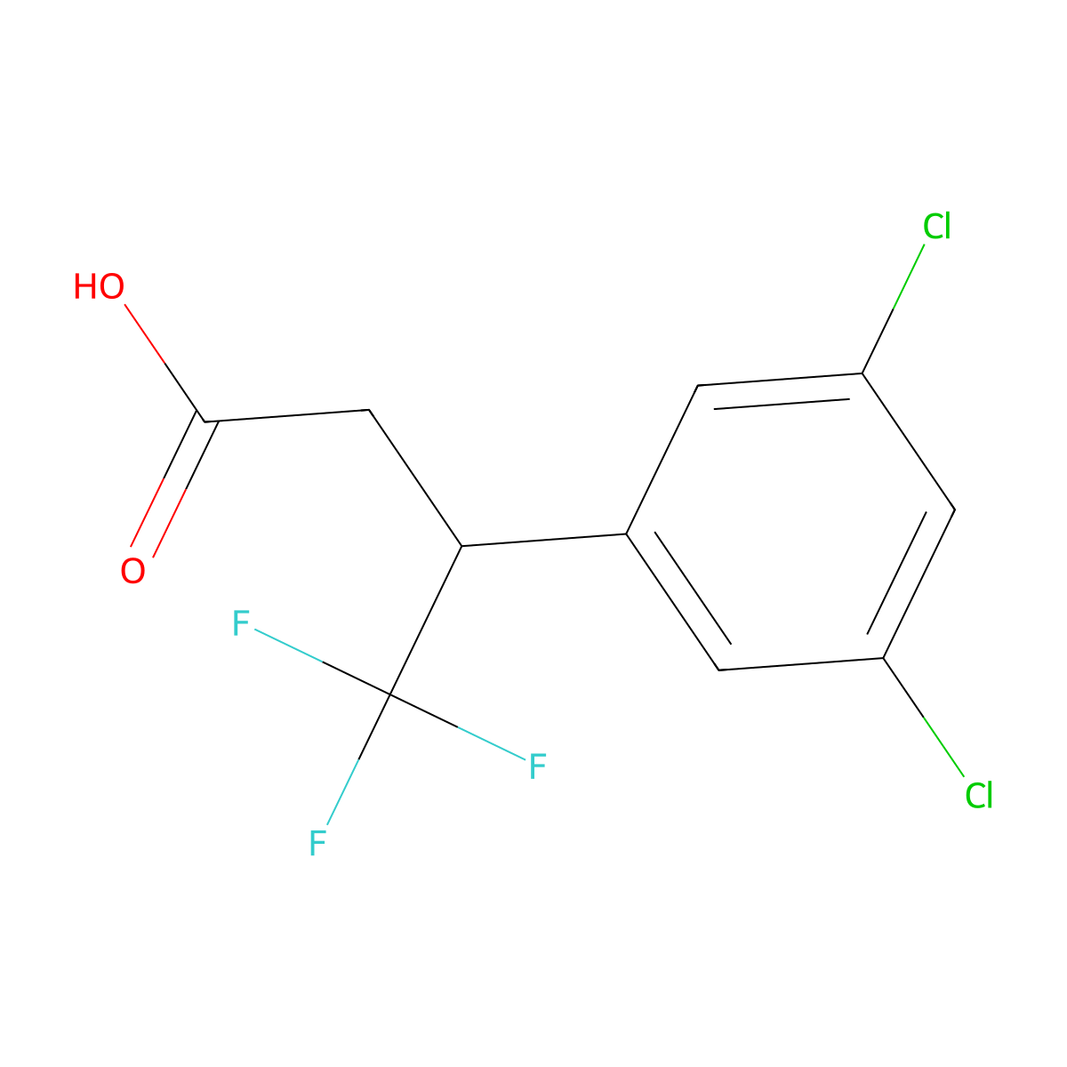 3-(3,5-Dichlorophenyl)-4,4,4-trifluorobutanoic acid molecular structure, CAS 1368374-60-0