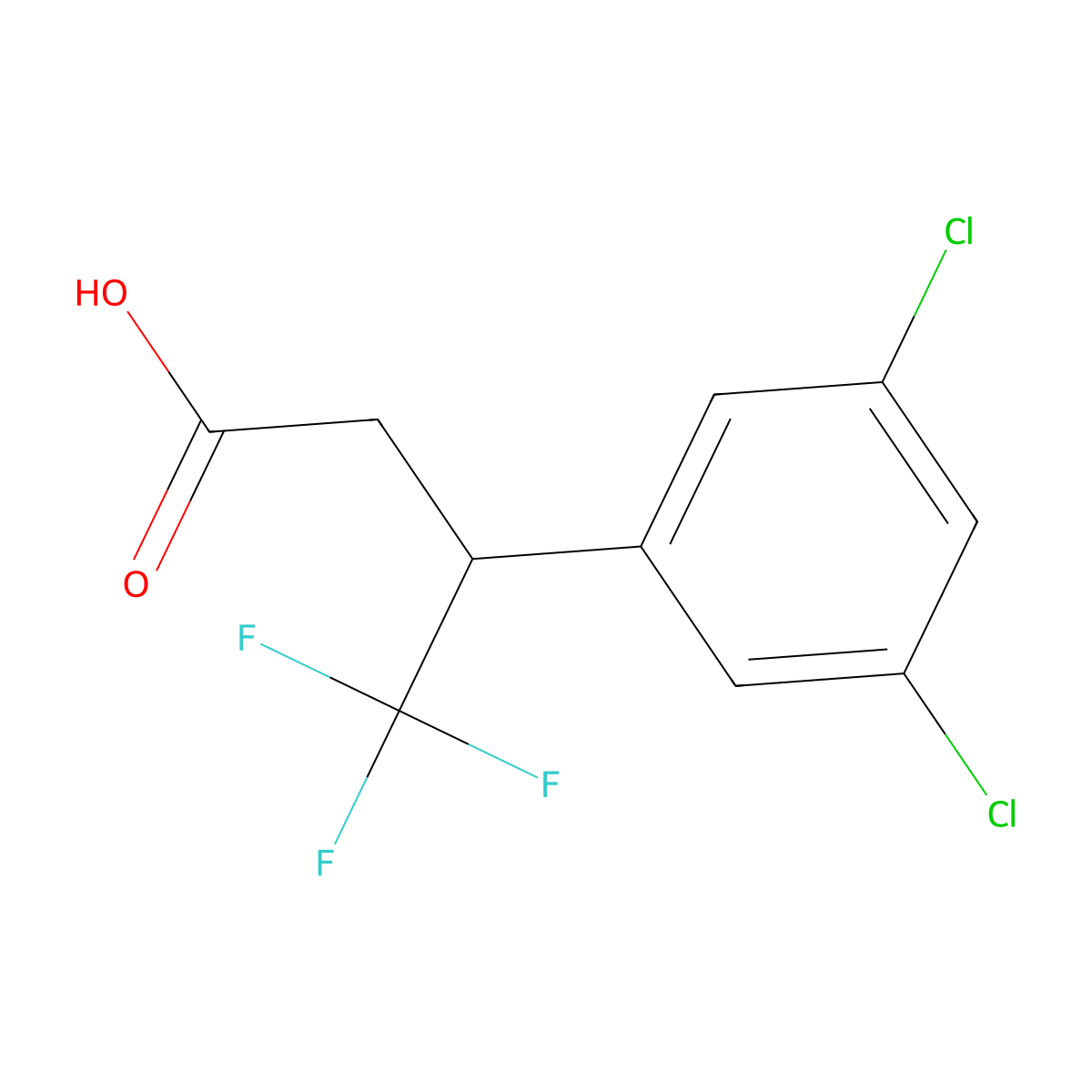 3-(3,5-Dichlorophenyl)-4,4,4-trifluorobutanoic acid molecular structure, CAS 1368374-60-0