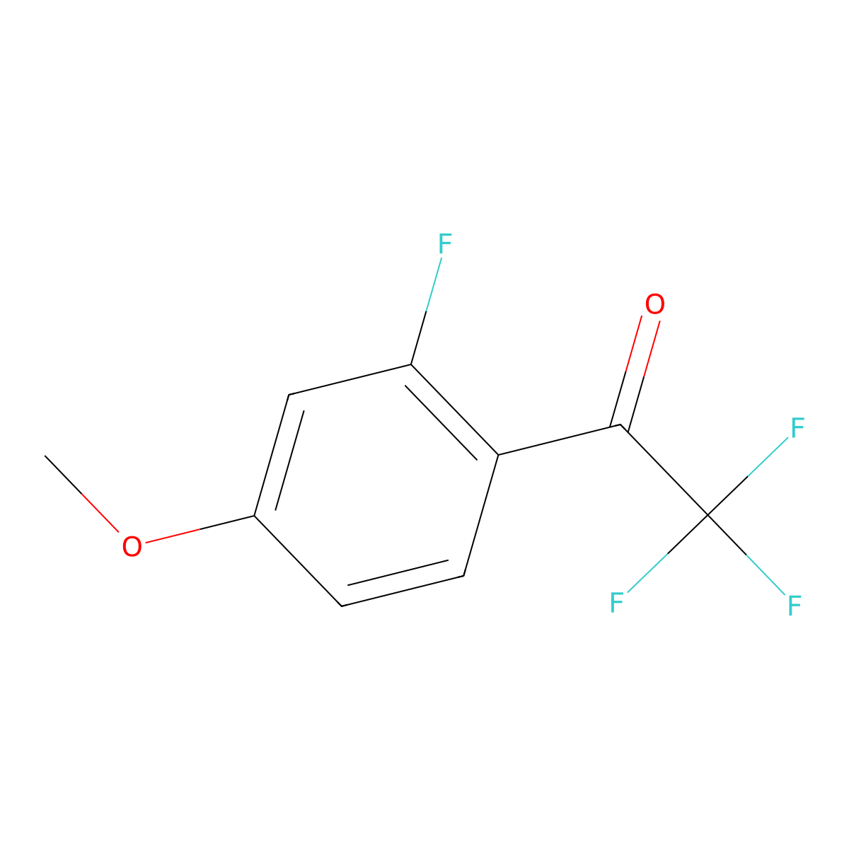2,2,2-Trifluoro-1-(2-fluoro-4-methoxyphenyl)ethan-1-one molecular structure, CAS 1368374-66-6