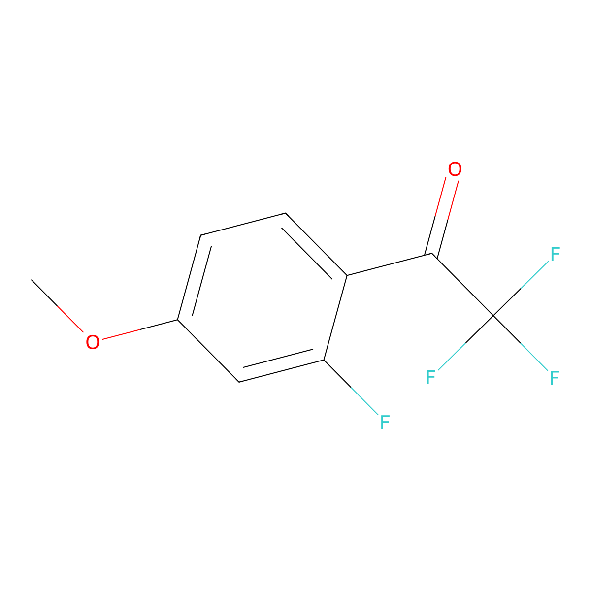 2,2,2-Trifluoro-1-(2-fluoro-4-methoxyphenyl)ethan-1-one molecular structure, CAS 1368374-66-6