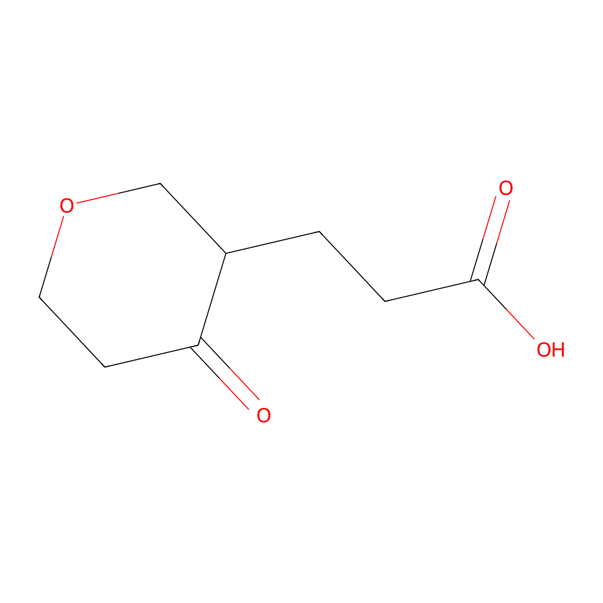3-(4-Oxooxan-3-yl)propanoic acid molecular structure, CAS 1368375-85-2
