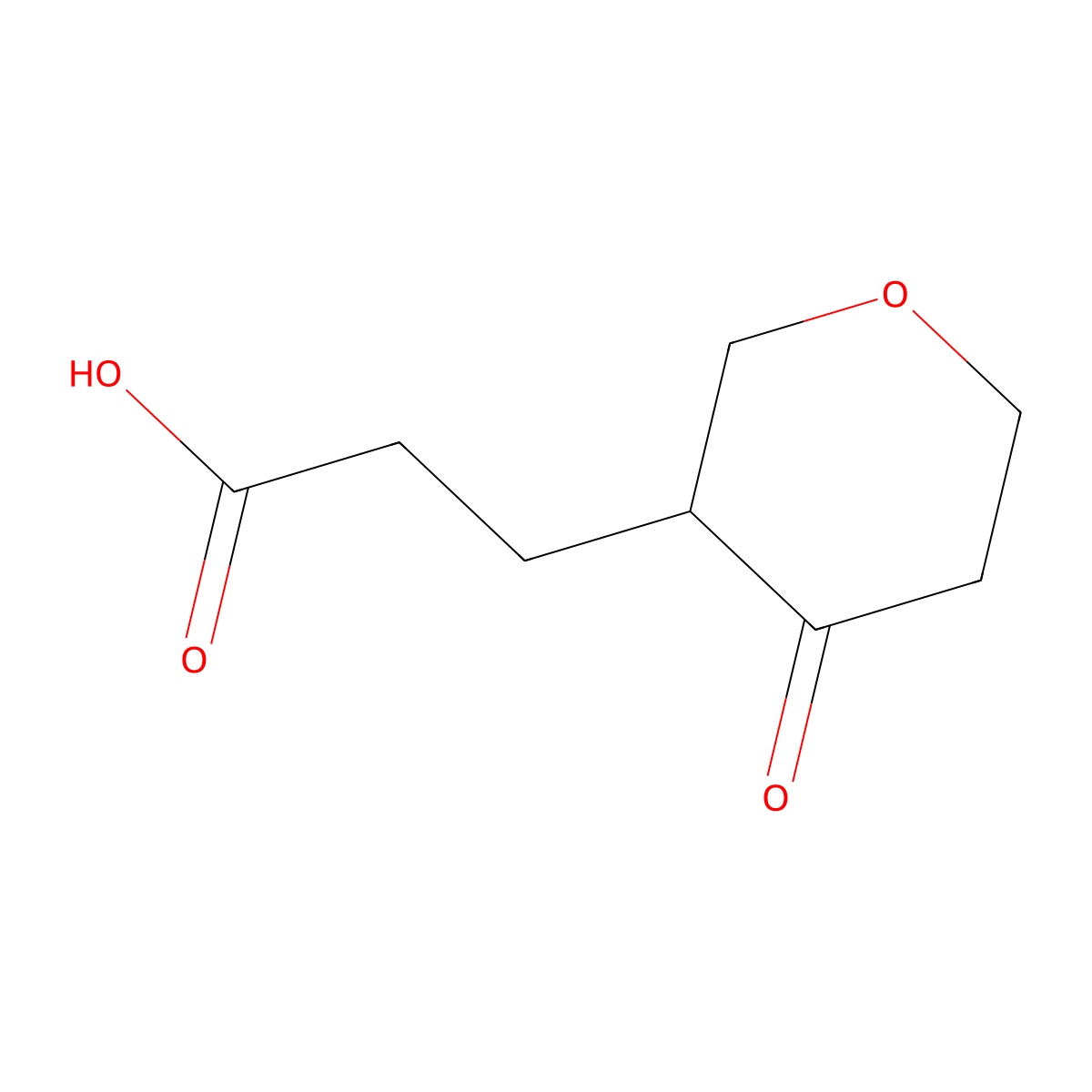3-(4-Oxooxan-3-yl)propanoic acid molecular structure, CAS 1368375-85-2