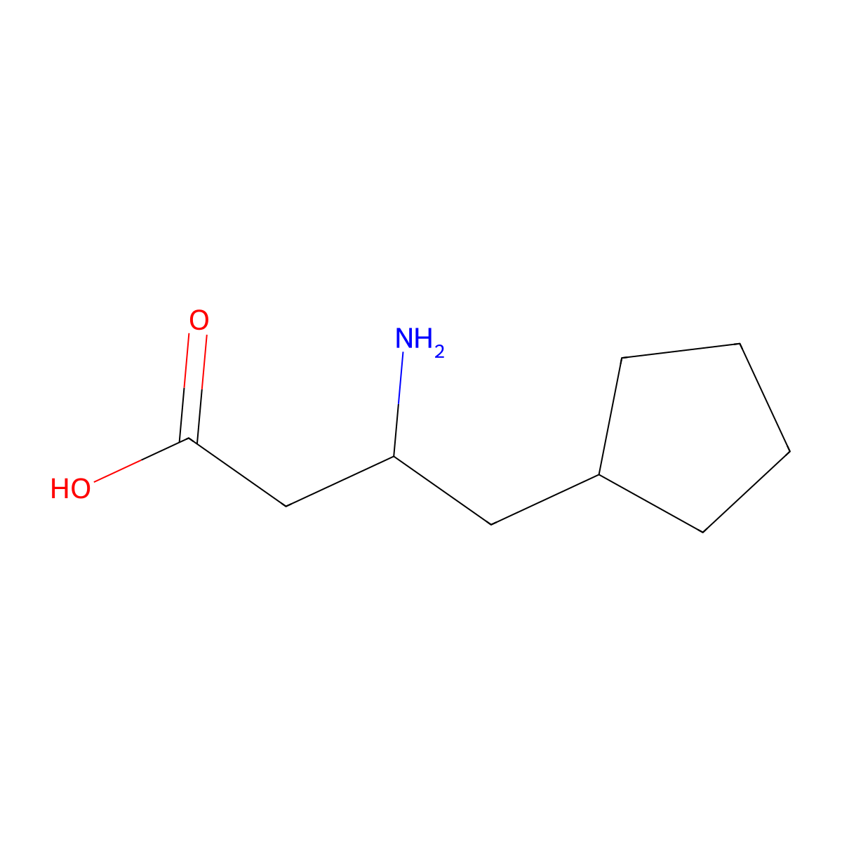 3-Amino-4-cyclopentylbutanoic acid molecular structure, CAS 1368376-24-2