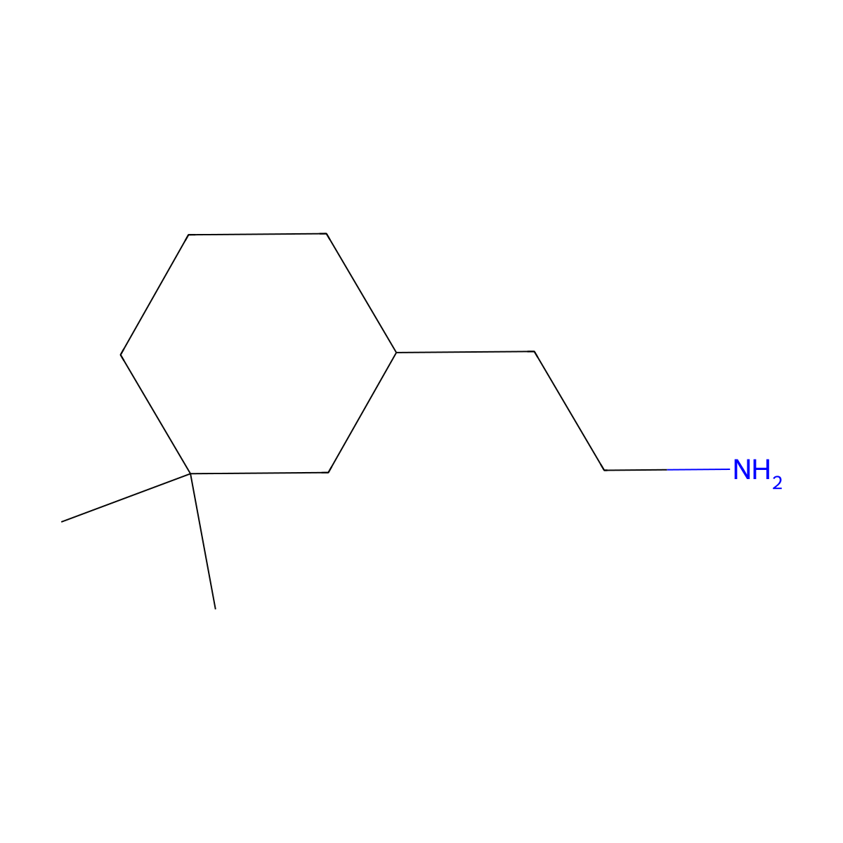 2-(3,3-Dimethylcyclohexyl)ethan-1-amine molecular structure, CAS 1368379-63-8