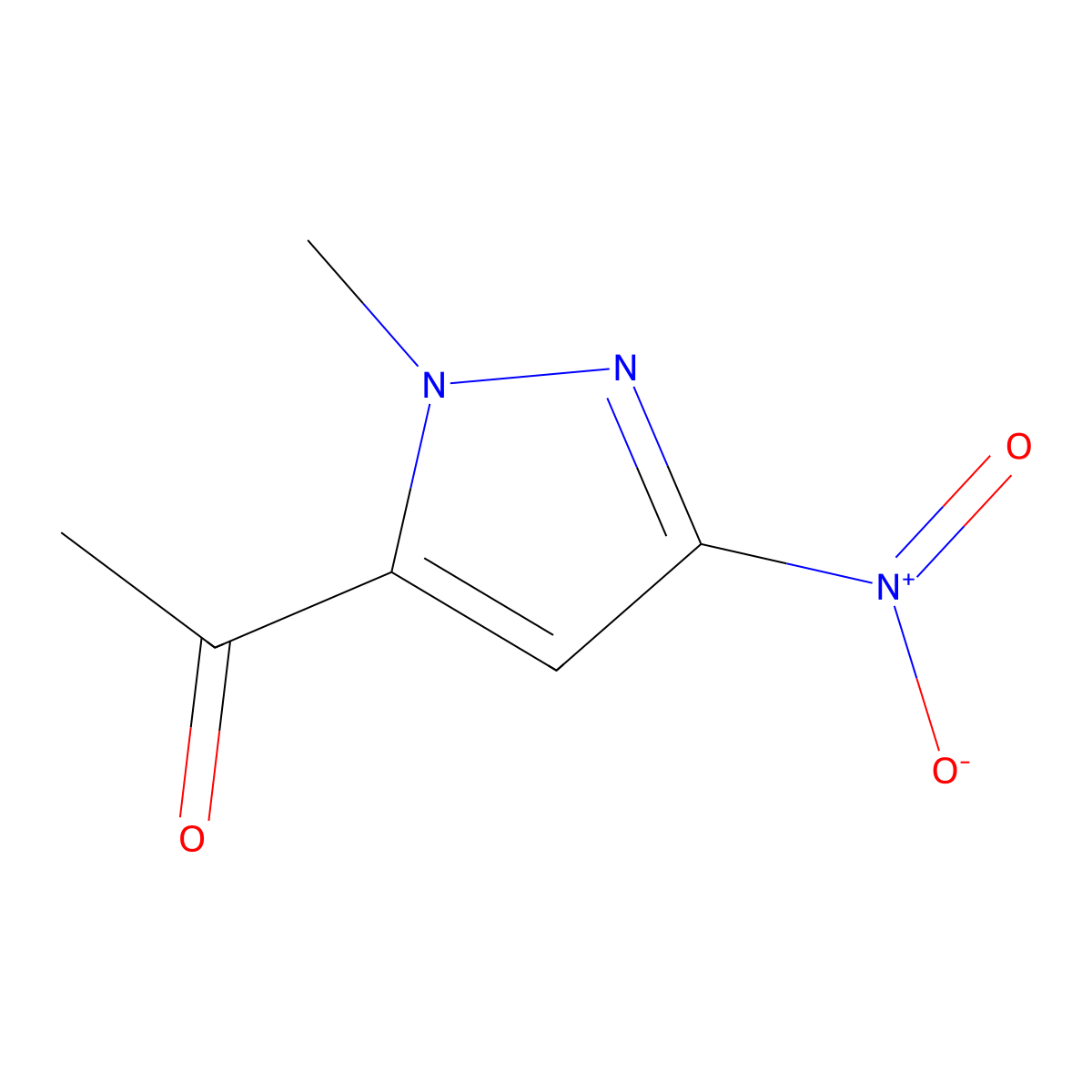 1-(1-methyl-3-nitro-1H-pyrazol-5-yl)ethan-1-one molecular structure, CAS 1368382-45-9