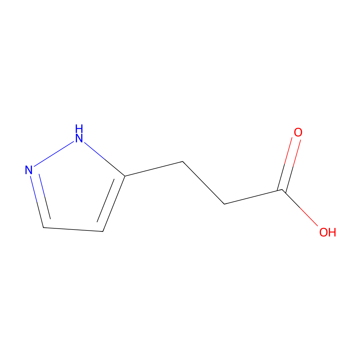 1H-Pyrazole-3-propanoic acid molecular structure, CAS 1368382-98-2
