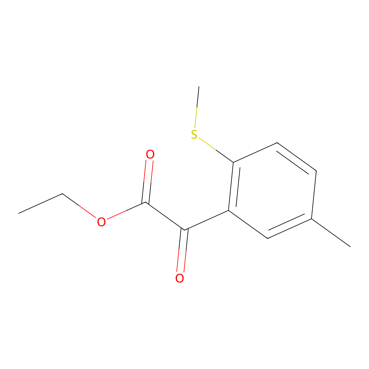 Ethyl 2-(5-methyl-2-(methylthio)phenyl)-2-oxoacetate molecular structure, CAS 1368384-33-1