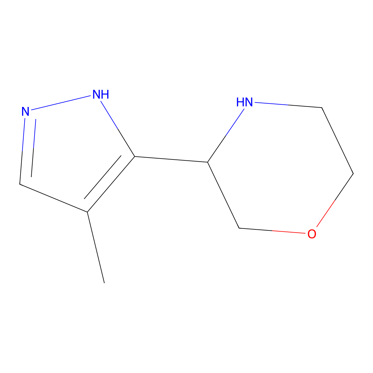 3-(4-methyl-1H-pyrazol-3-yl)morpholine molecular structure, CAS 1368386-99-5