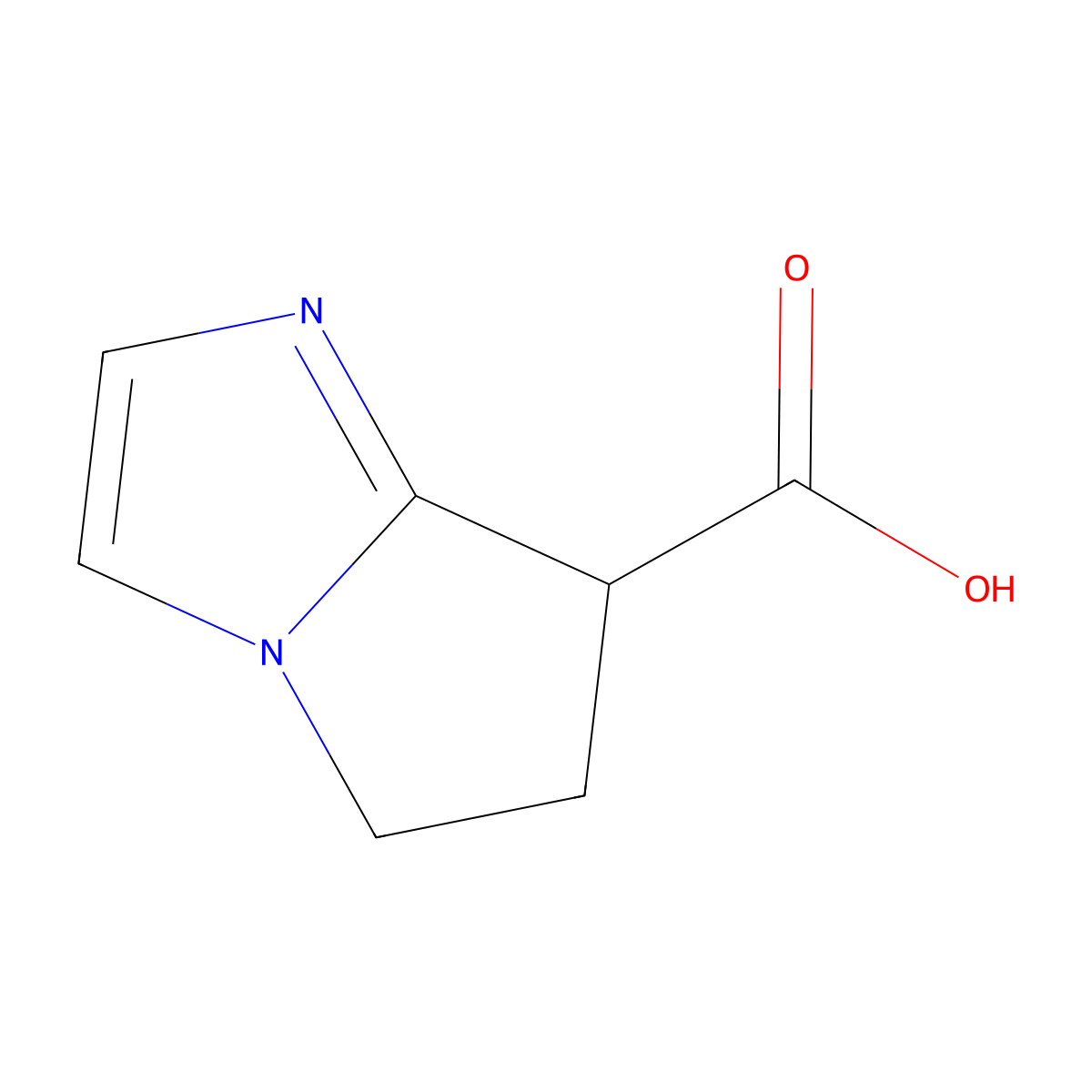 5H,6H,7H-pyrrolo[1,2-a]imidazole-7-carboxylic acid molecular structure, CAS 1368387-28-3