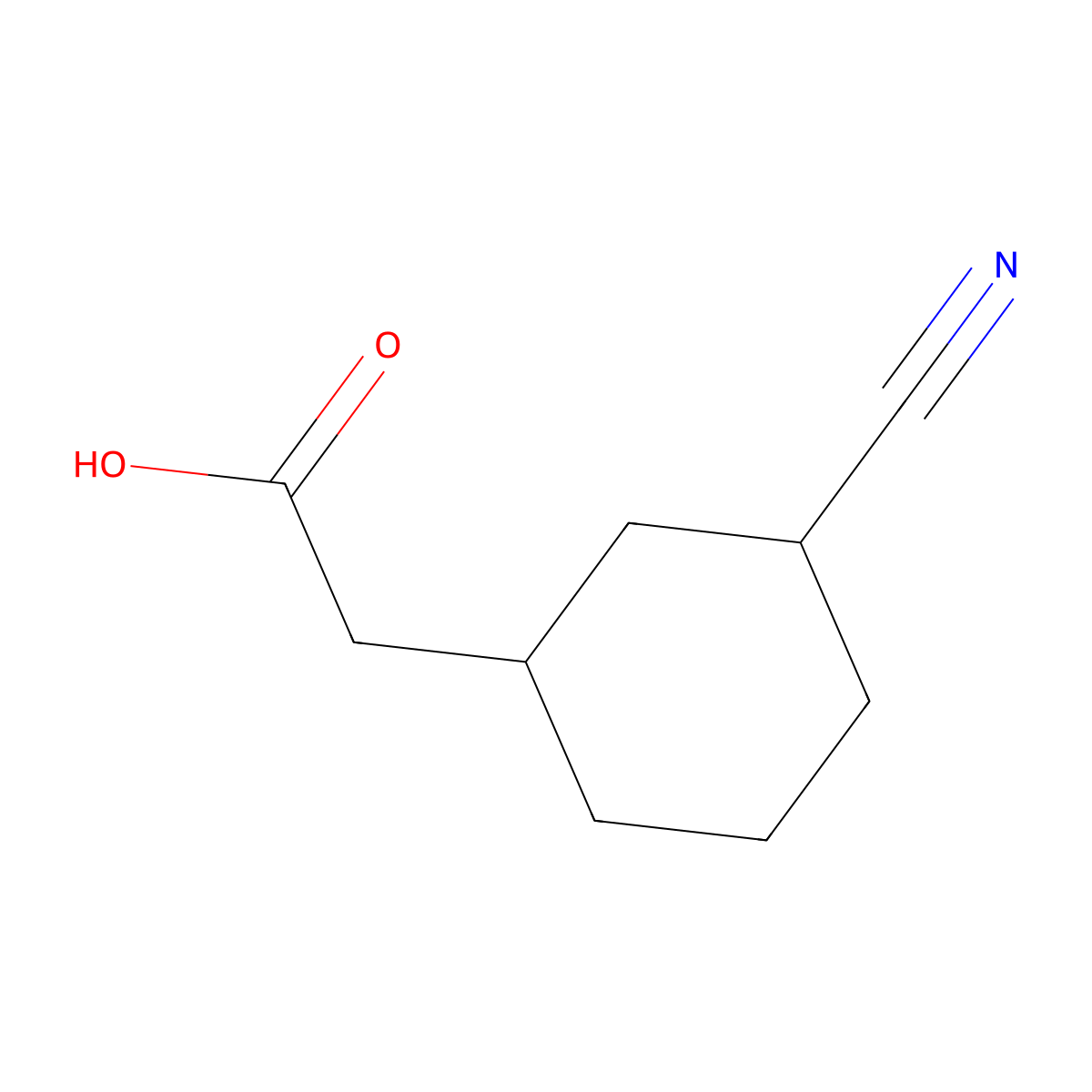 2-(3-Cyanocyclohexyl)acetic acid molecular structure, CAS 1368387-53-4