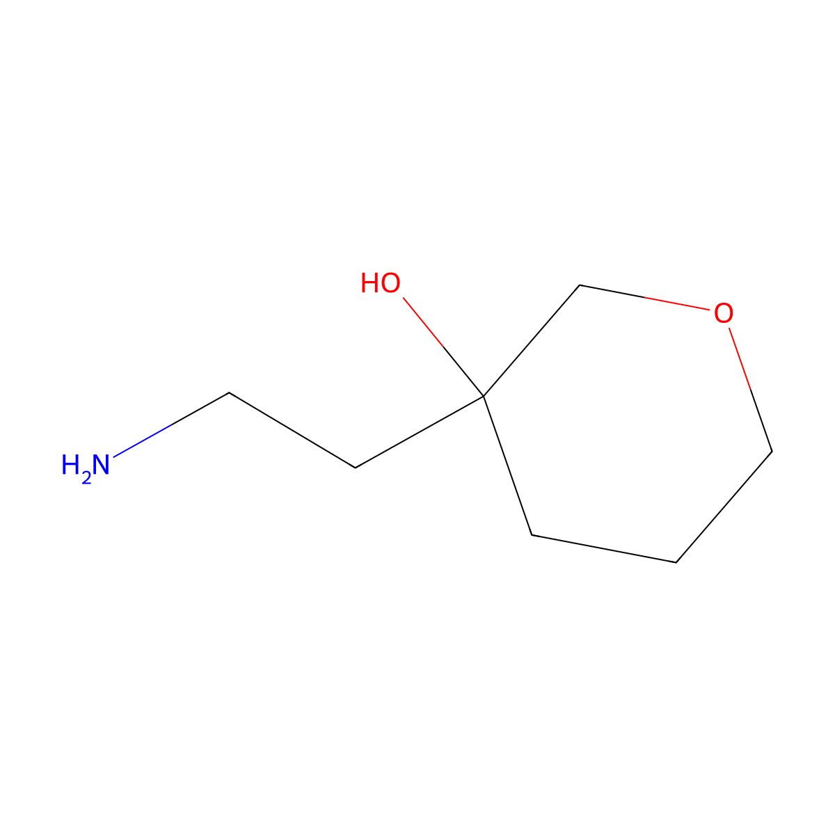 3-(2-Aminoethyl)oxan-3-ol molecular structure, CAS 1368388-28-6