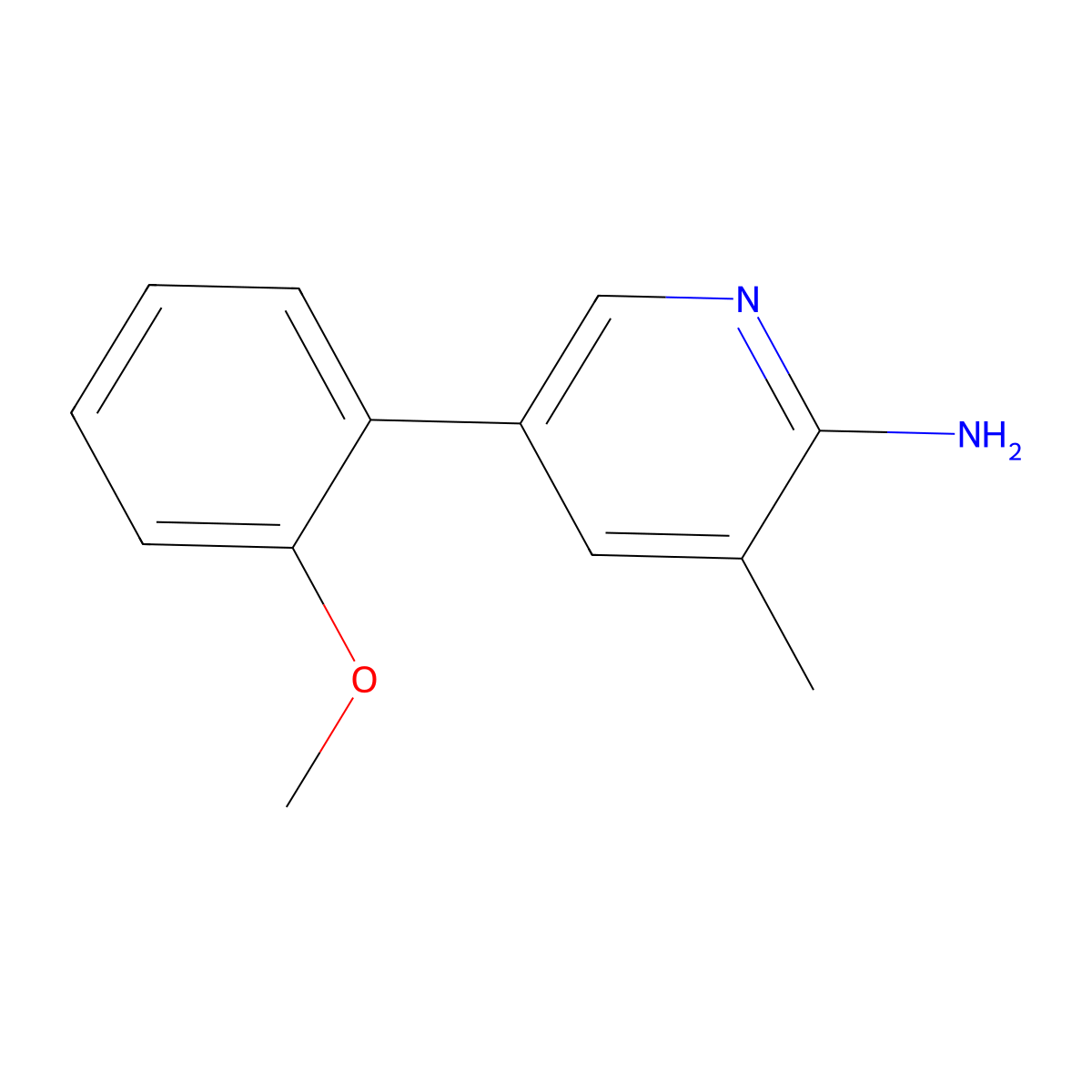 5-(2-Methoxyphenyl)-3-methylpyridin-2-amine molecular structure, CAS 1368390-35-5