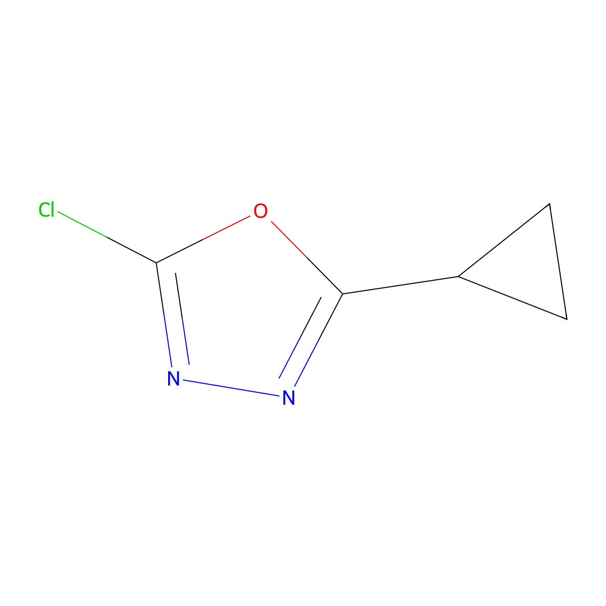 2-Chloro-5-cyclopropyl-1,3,4-oxadiazole molecular structure, CAS 1368392-51-1
