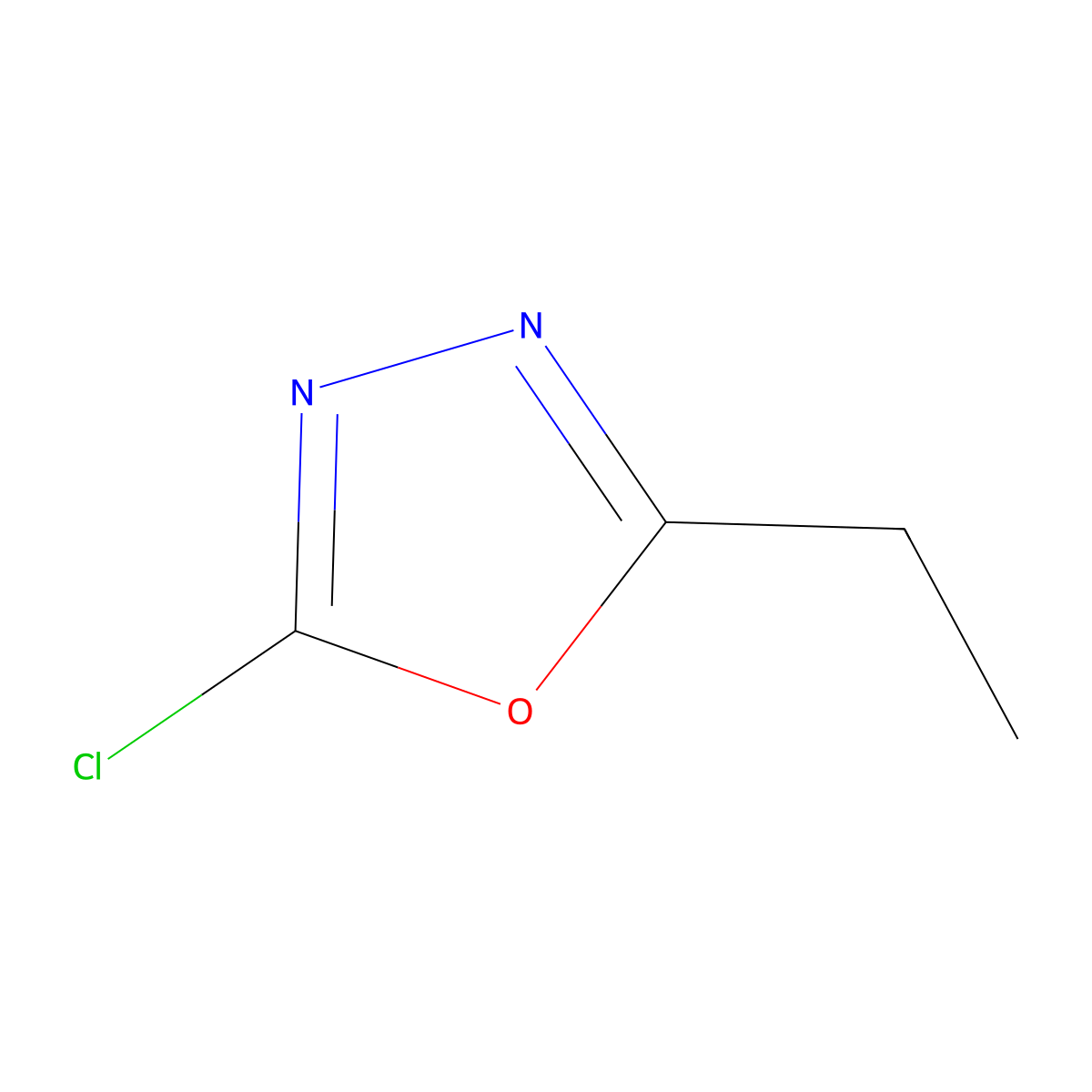 2-Chloro-5-ethyl-1,3,4-oxadiazole molecular structure, CAS 1368394-17-5