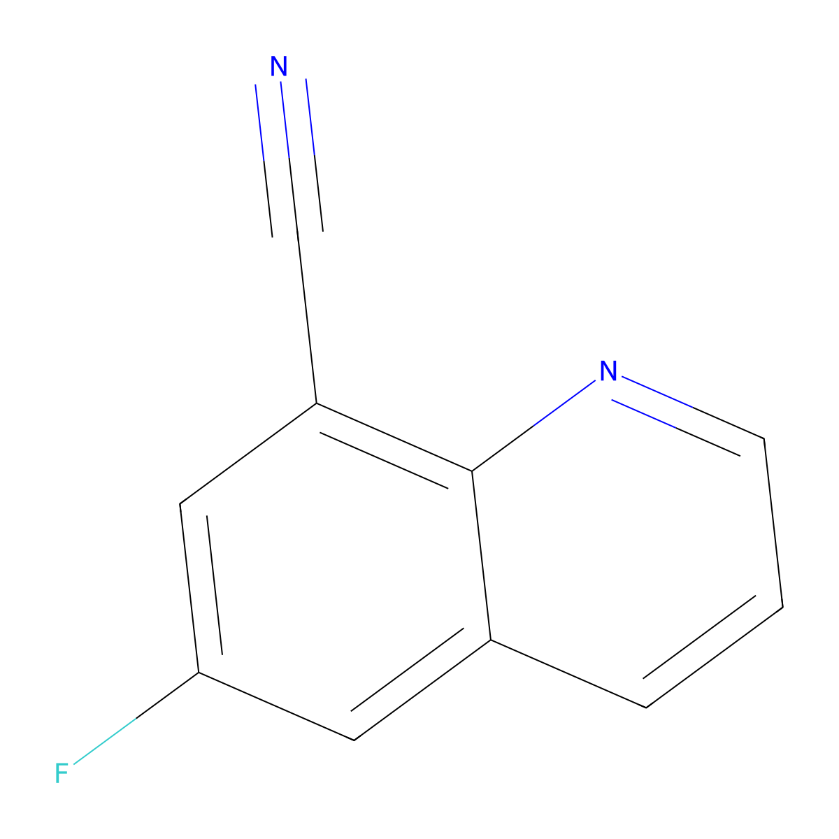6-Fluoroquinoline-8-carbonitrile molecular structure, CAS 1368394-42-6