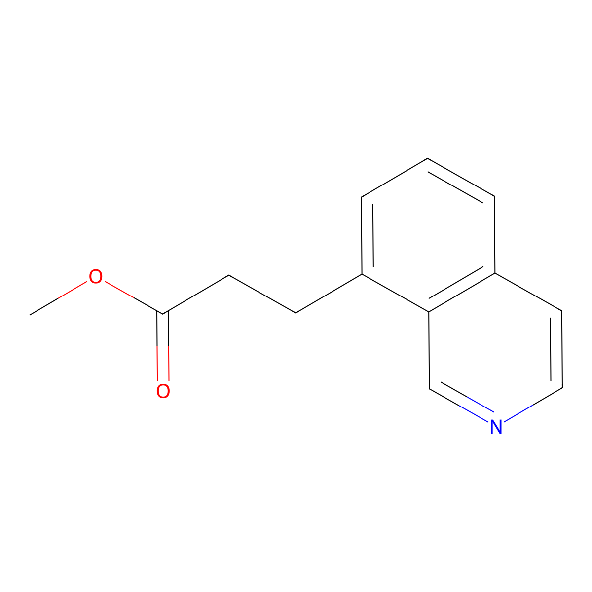 Methyl 3-(isoquinolin-8-yl)propanoate molecular structure, CAS 1368395-12-3