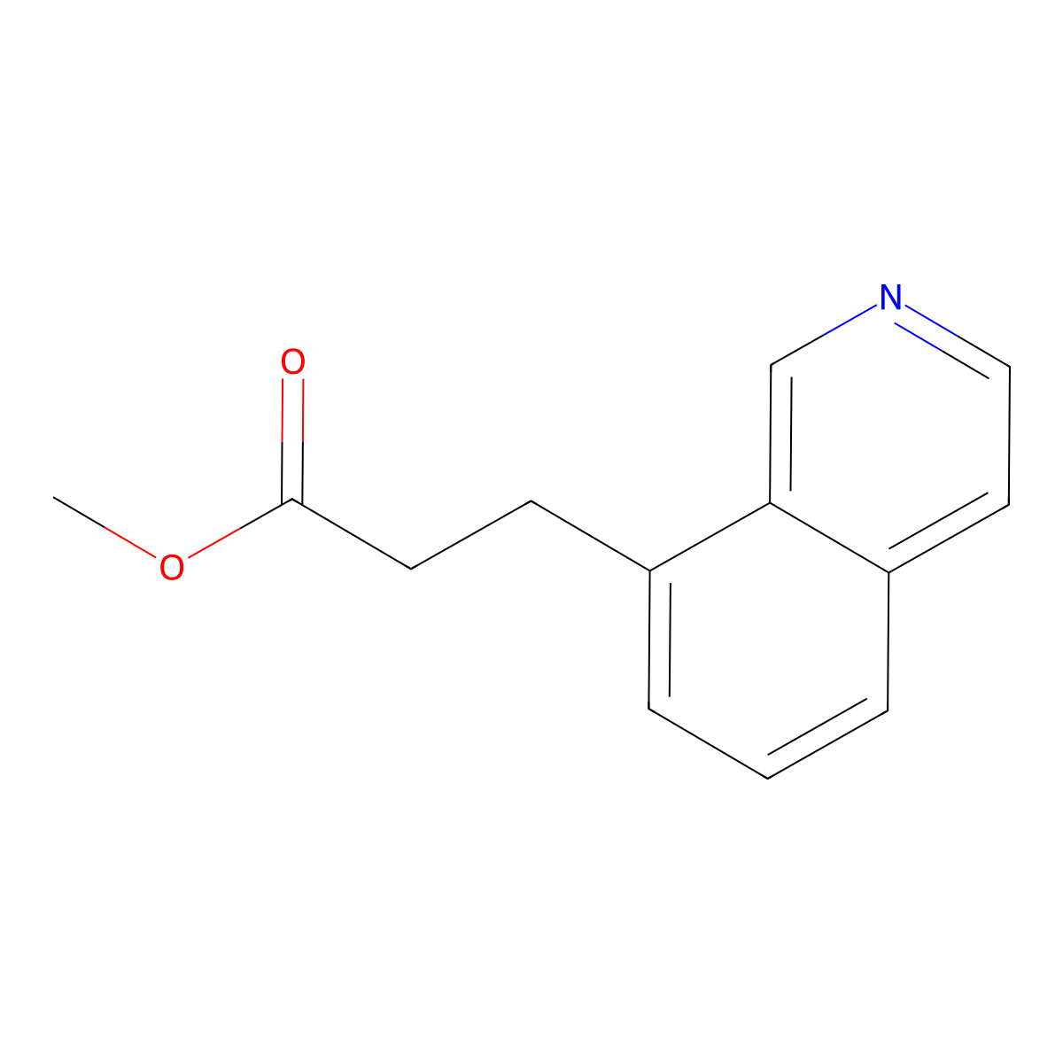 Methyl 3-(isoquinolin-8-yl)propanoate molecular structure, CAS 1368395-12-3