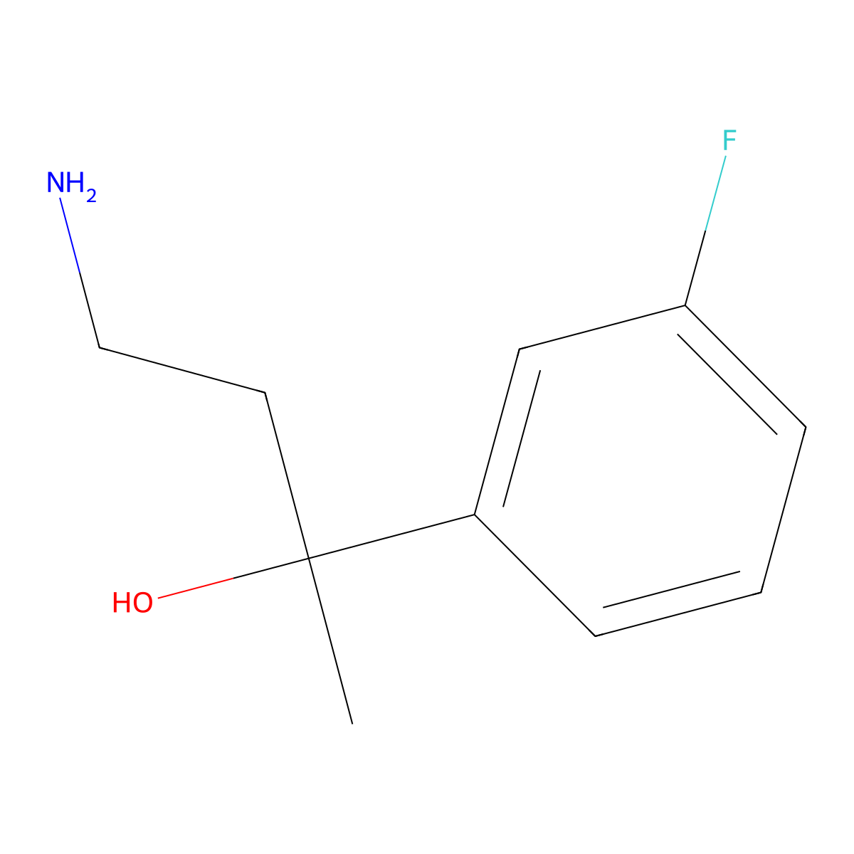 4-Amino-2-(3-fluorophenyl)butan-2-ol molecular structure, CAS 1368396-47-7