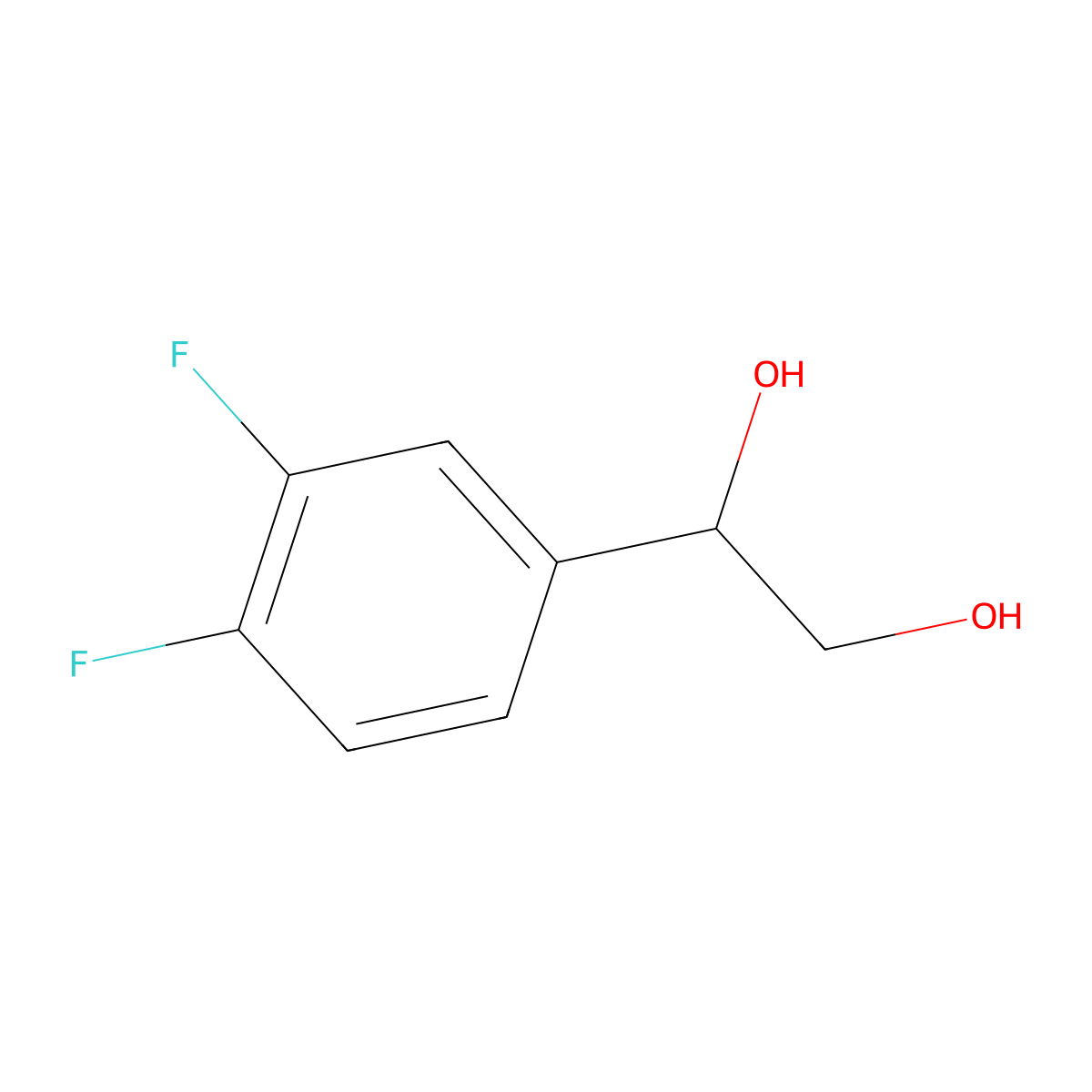 1-(3,4-Difluorophenyl)ethane-1,2-diol molecular structure, CAS 1368397-29-8