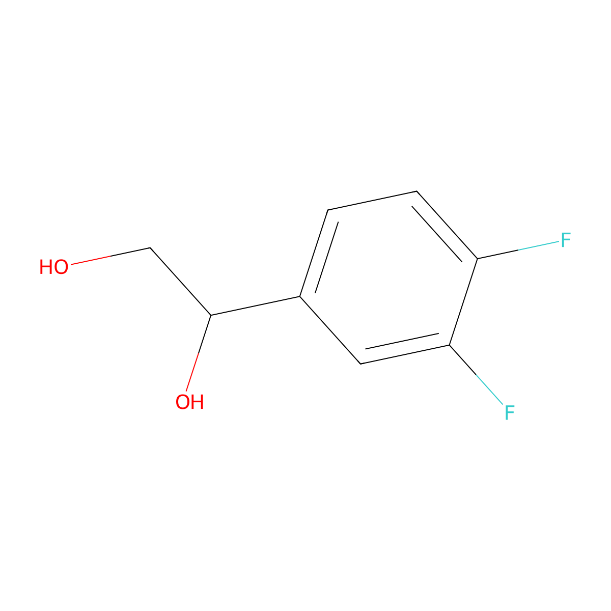 1-(3,4-Difluorophenyl)ethane-1,2-diol molecular structure, CAS 1368397-29-8