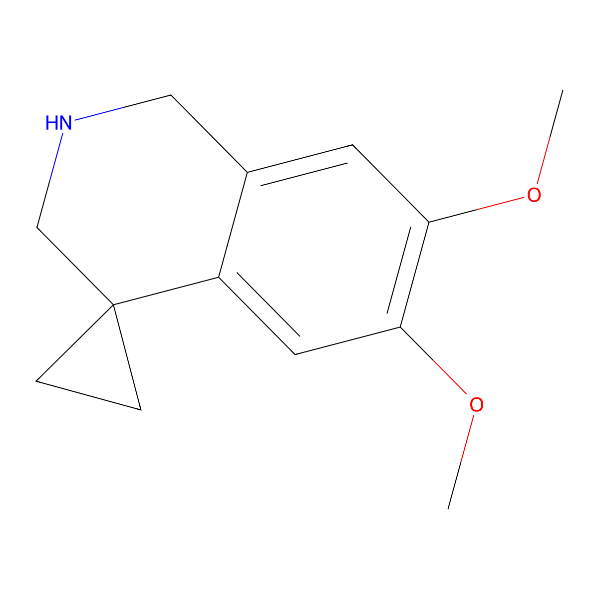 6',7'-dimethoxy-2',3'-dihydro-1'H-spiro[cyclopropane-1,4'-isoquinoline] molecular structure, CAS 1368398-48-4