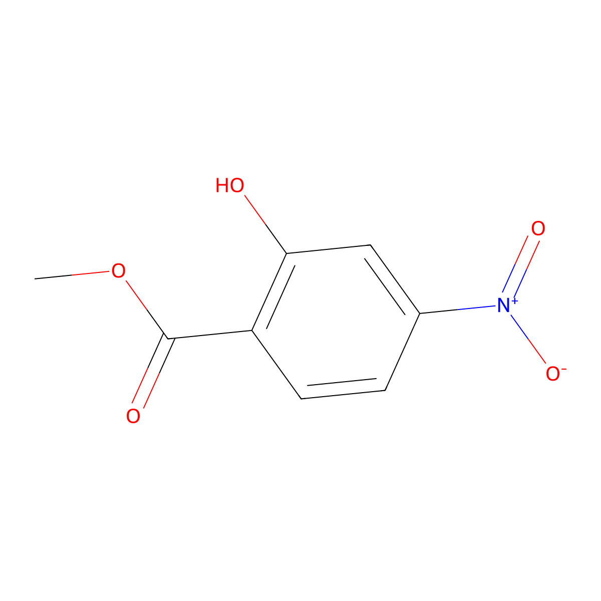 Salicylic acid, 4-nitro-, methyl ester molecular structure, CAS 13684-28-1