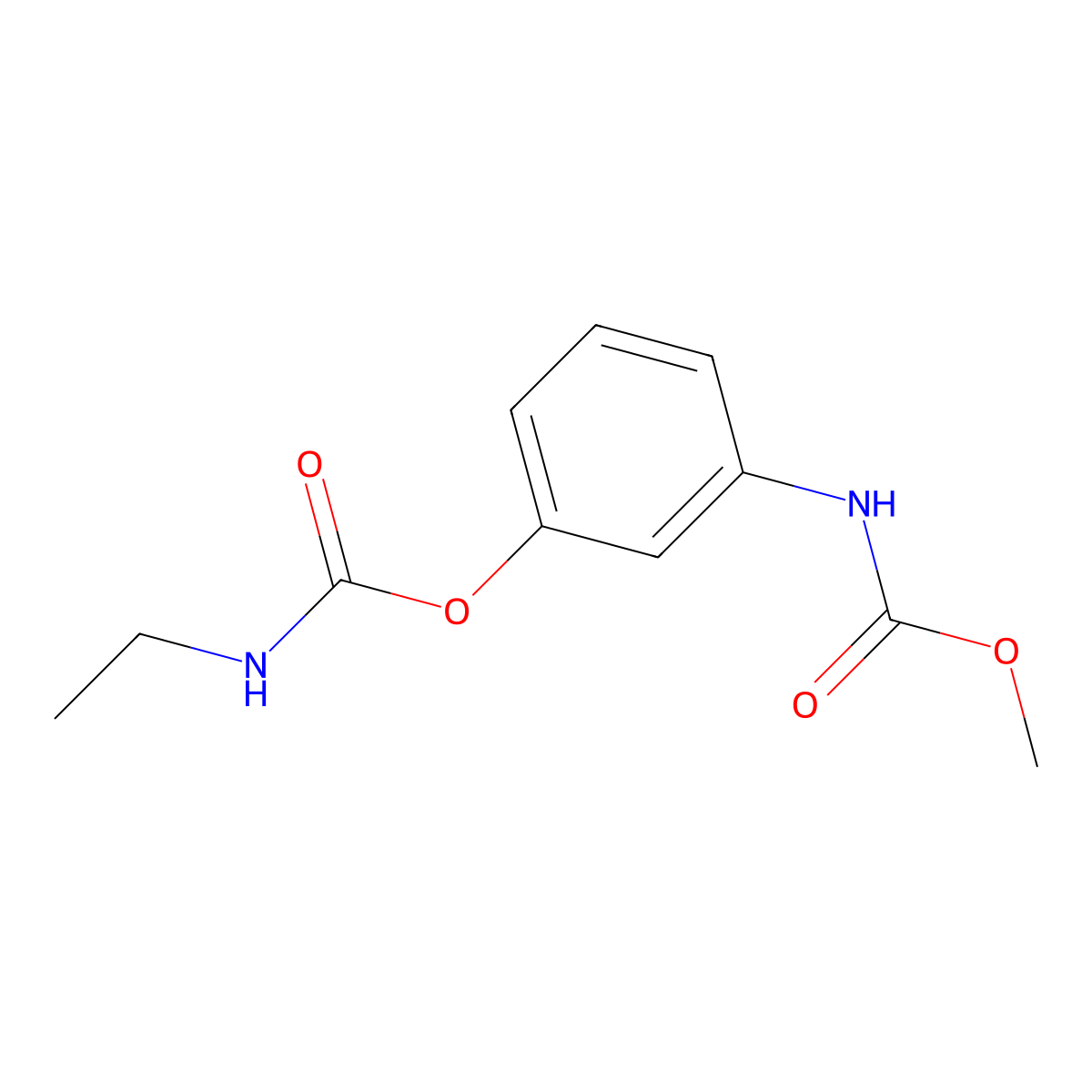 Methyl m-hydroxycarbanilyl ethylcarbamate molecular structure, CAS 13684-83-8
