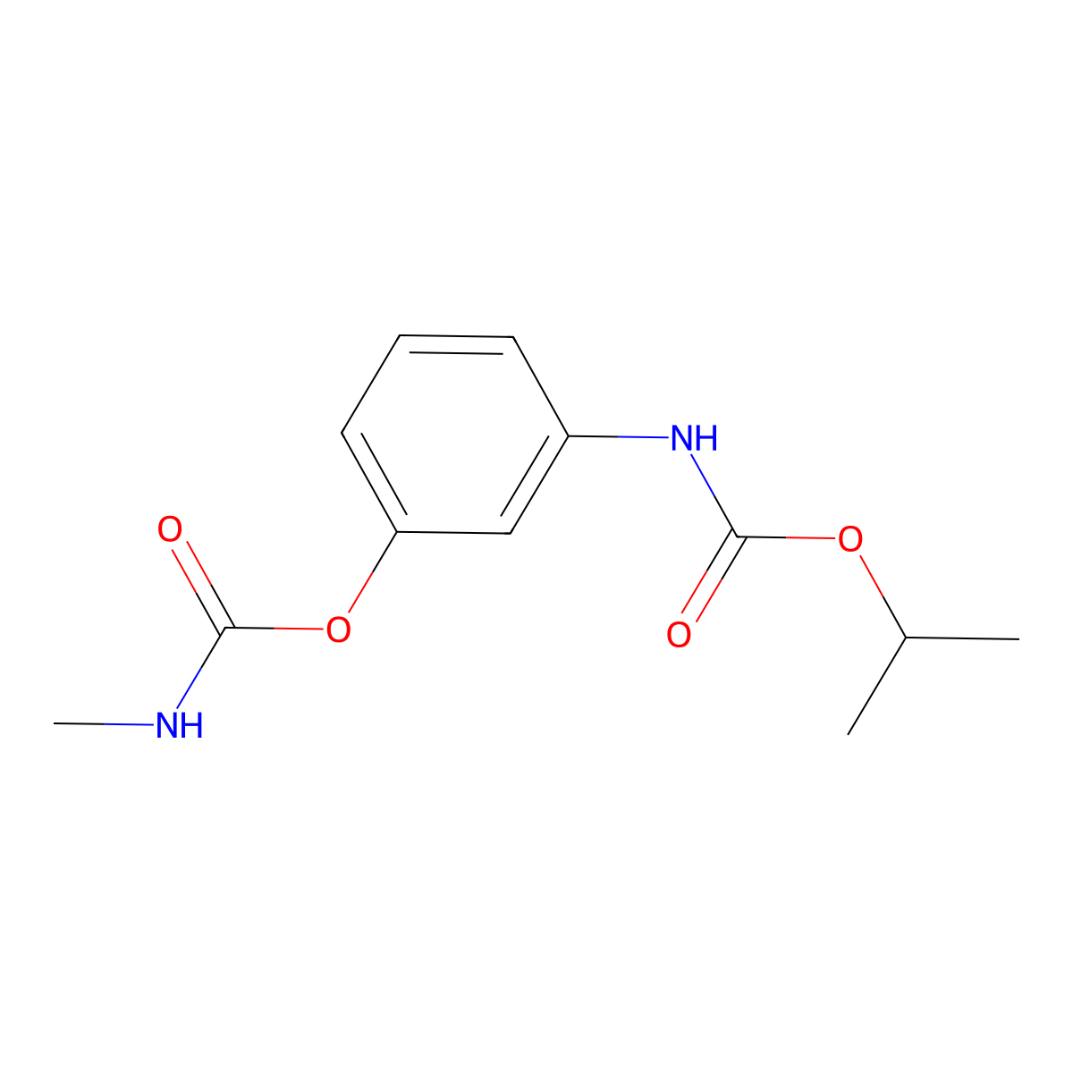 Isopropyl m-hydroxycarbanilate methylcarbamate molecular structure, CAS 13684-90-7