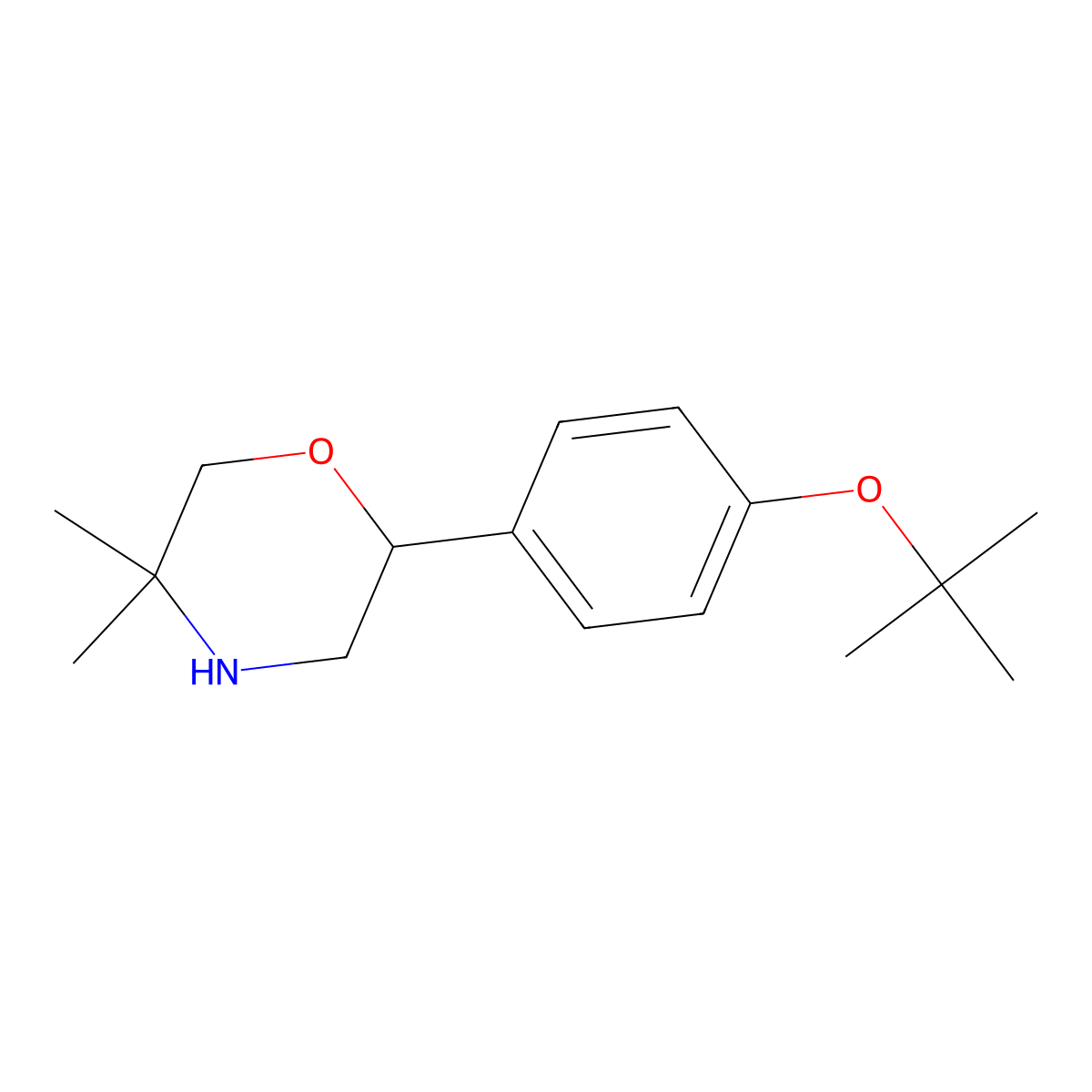 2-(4-Tert-butoxyphenyl)-5,5-dimethylmorpholine molecular structure, CAS 1368400-53-6