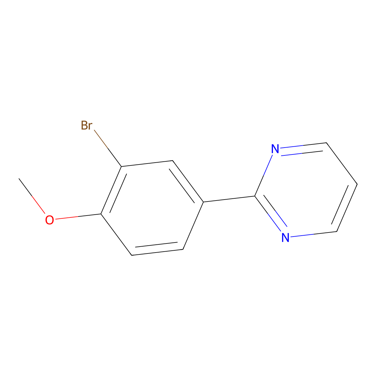 2-(3-Bromo-4-methoxyphenyl)pyrimidine molecular structure, CAS 1368401-20-0