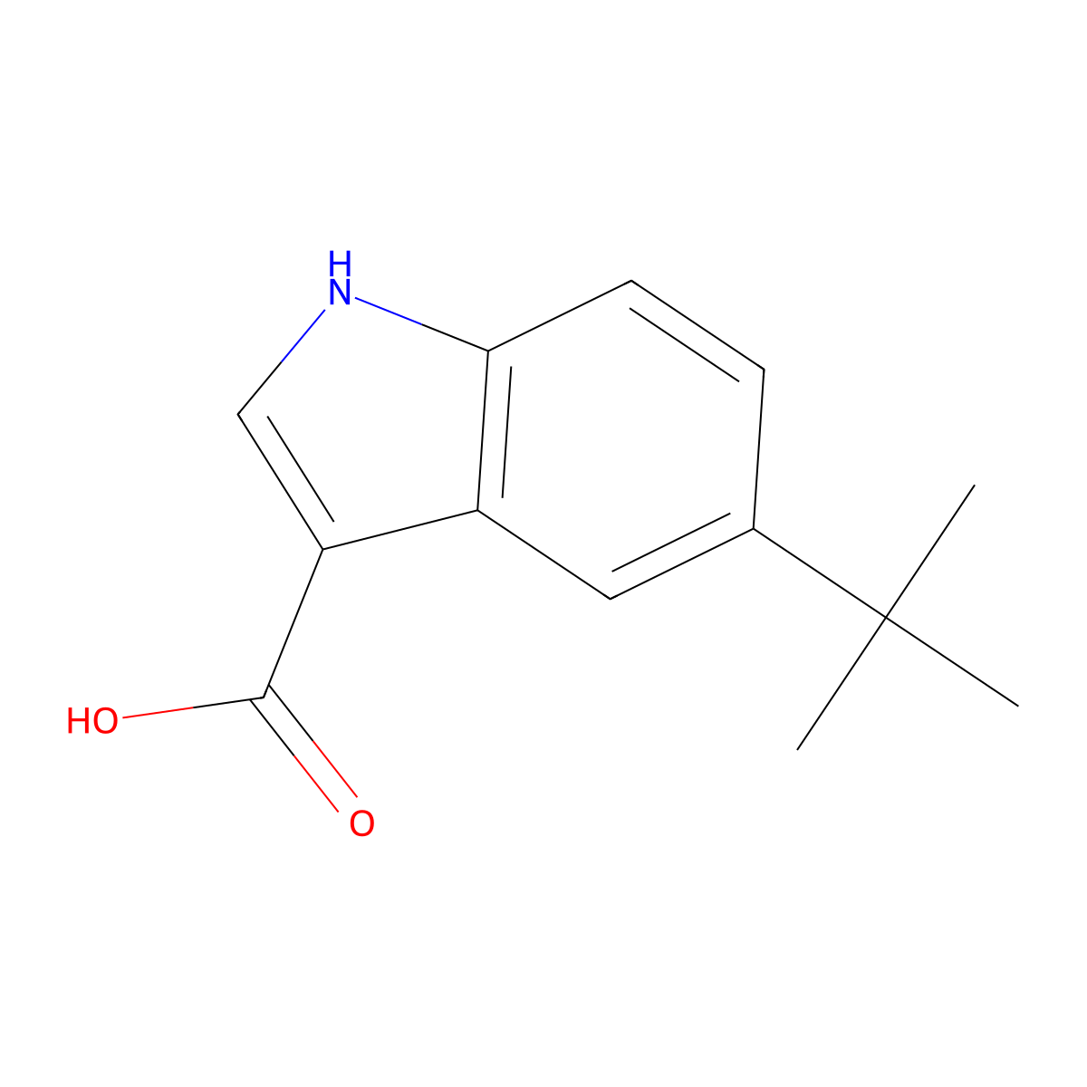 5-(tert-Butyl)-1H-indole-3-carboxylic acid molecular structure, CAS 1368405-66-6