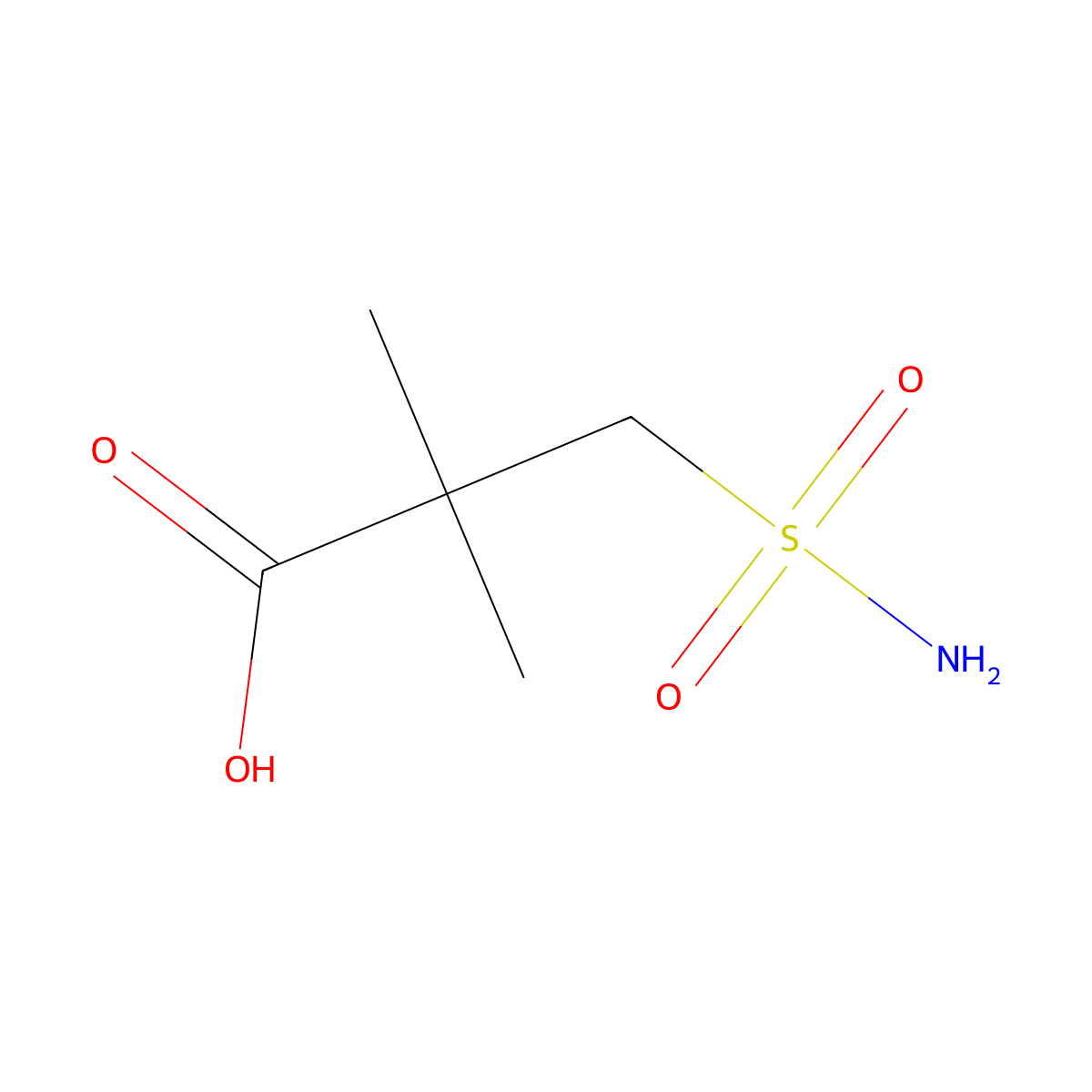 2,2-Dimethyl-3-sulfamoylpropanoic acid molecular structure, CAS 1368407-84-4