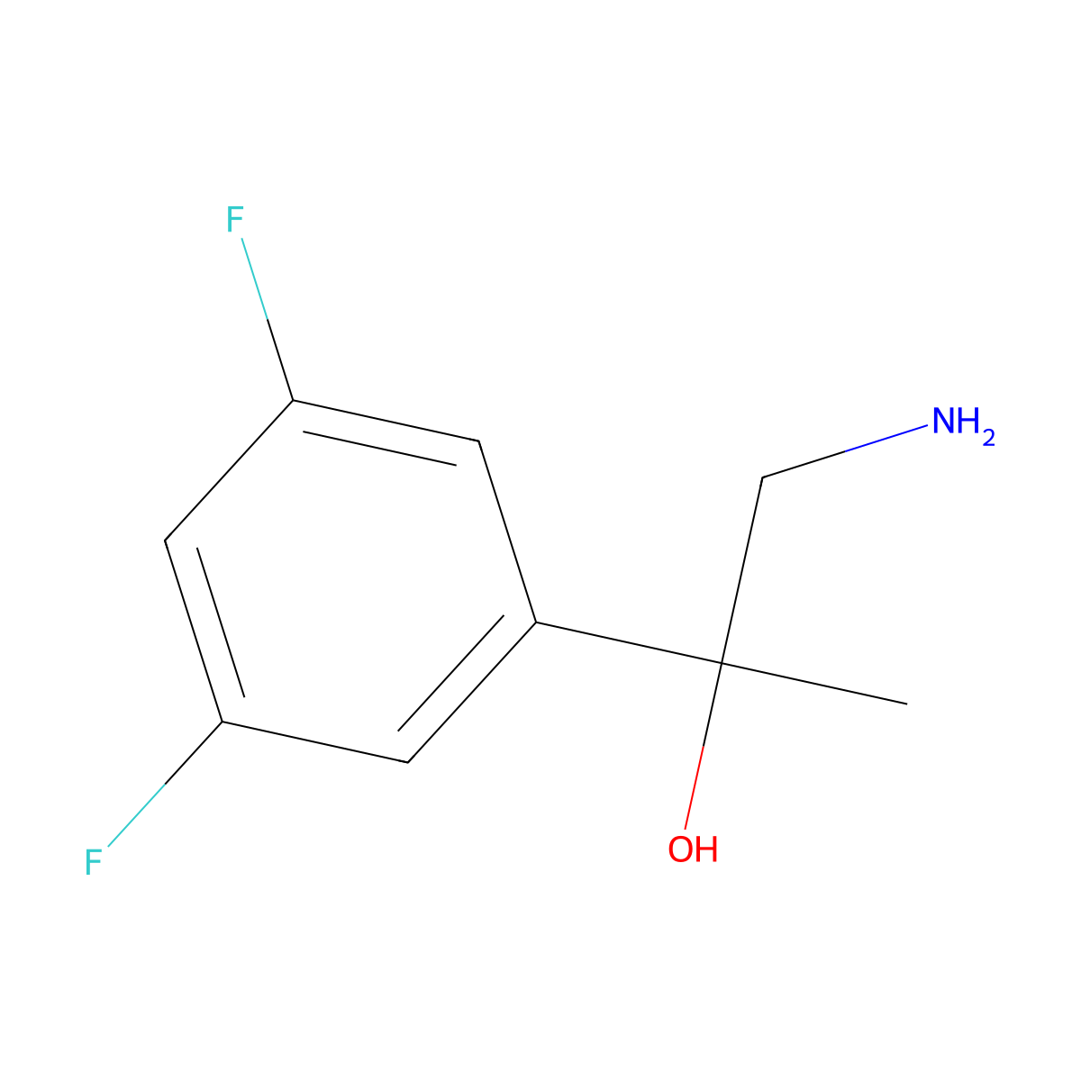 1-Amino-2-(3,5-difluorophenyl)propan-2-ol molecular structure, CAS 1368408-17-6