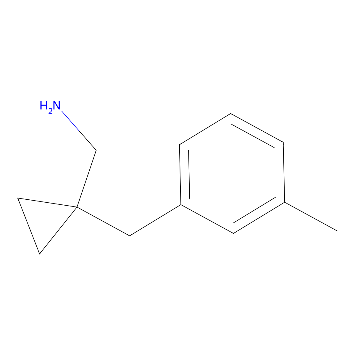 (1-(3-Methylbenzyl)cyclopropyl)methanamine molecular structure, CAS 1368409-76-0