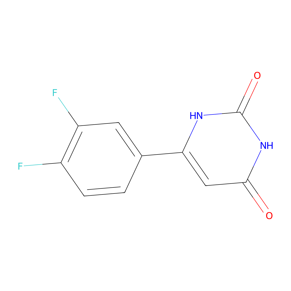 6-(3,4-difluorophenyl)pyrimidine-2,4(1H,3H)-dione molecular structure, CAS 1368410-95-0