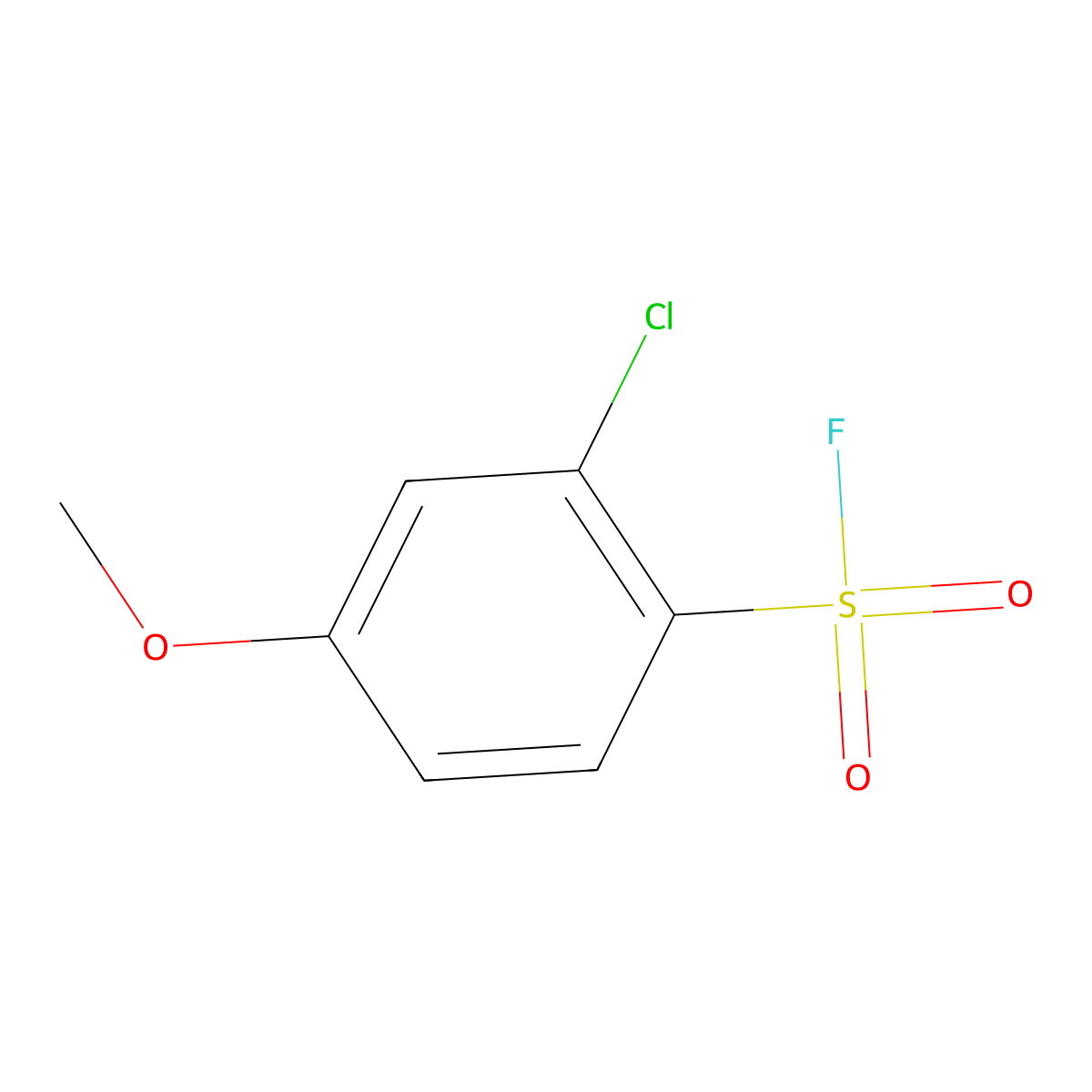 2-Chloro-4-methoxybenzene-1-sulfonyl fluoride molecular structure, CAS 1368411-75-9