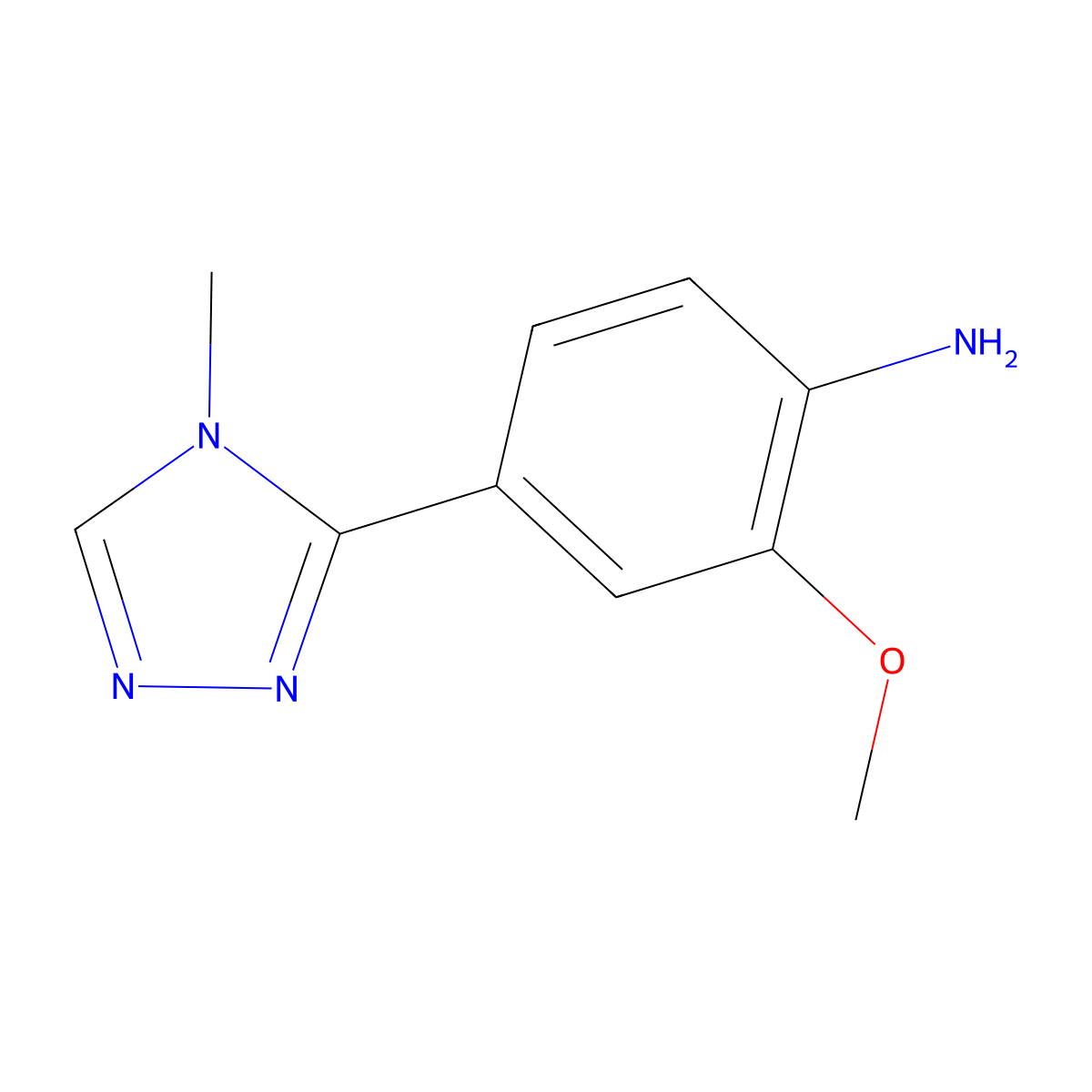 2-Methoxy-4-(4-methyl-4H-1,2,4-triazol-3-yl)aniline molecular structure, CAS 1368412-87-6
