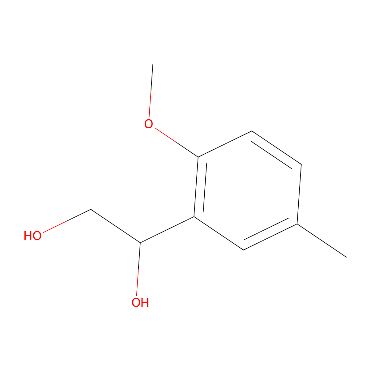 1-(2-Methoxy-5-methylphenyl)ethane-1,2-diol molecular structure, CAS 1368412-88-7