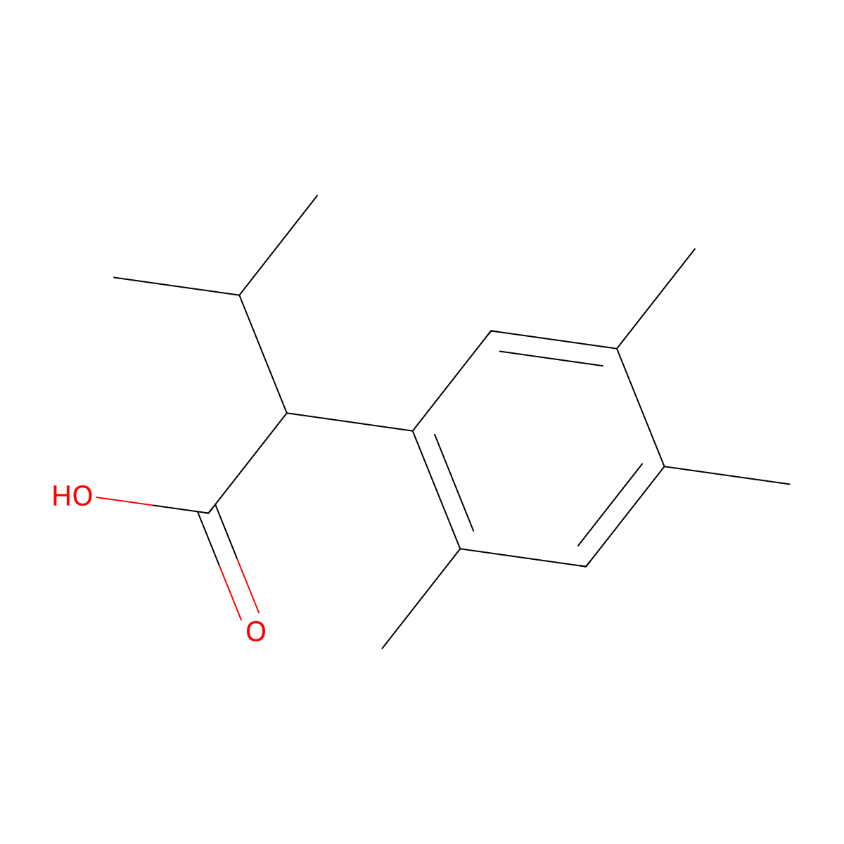3-Methyl-2-(2,4,5-trimethylphenyl)butanoic acid molecular structure, CAS 1368413-75-5