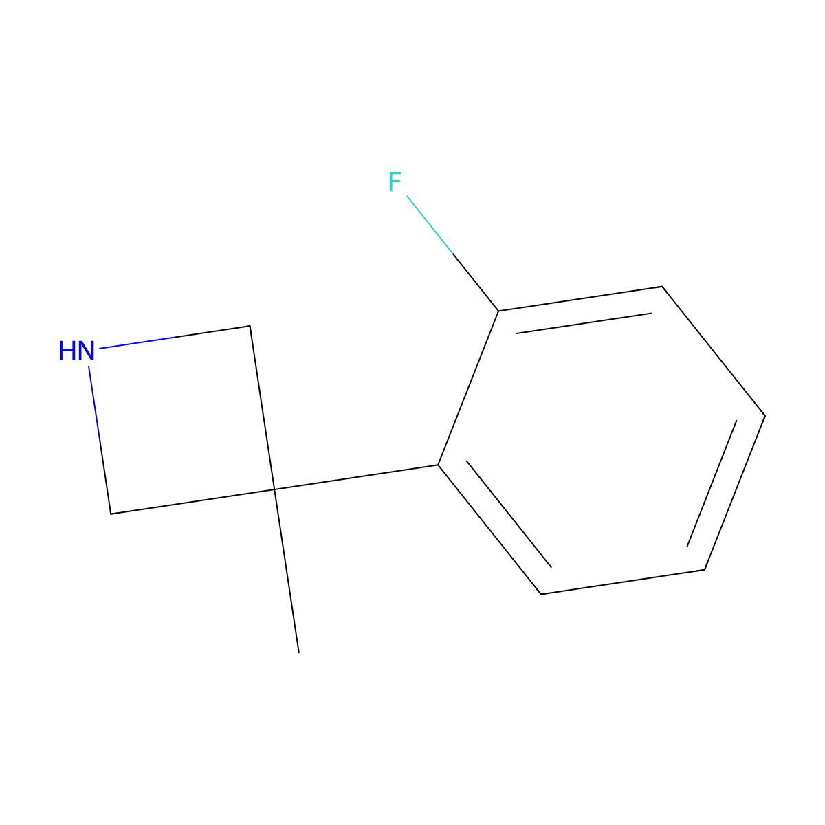 3-(2-Fluorophenyl)-3-methylazetidine molecular structure, CAS 1368413-91-5